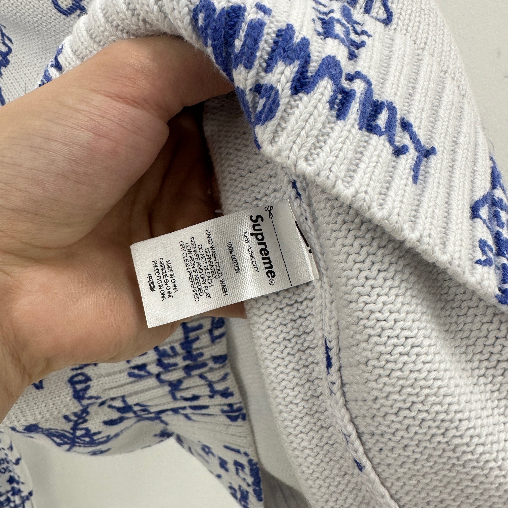 Supreme Gonz Poem Sweater White Size M