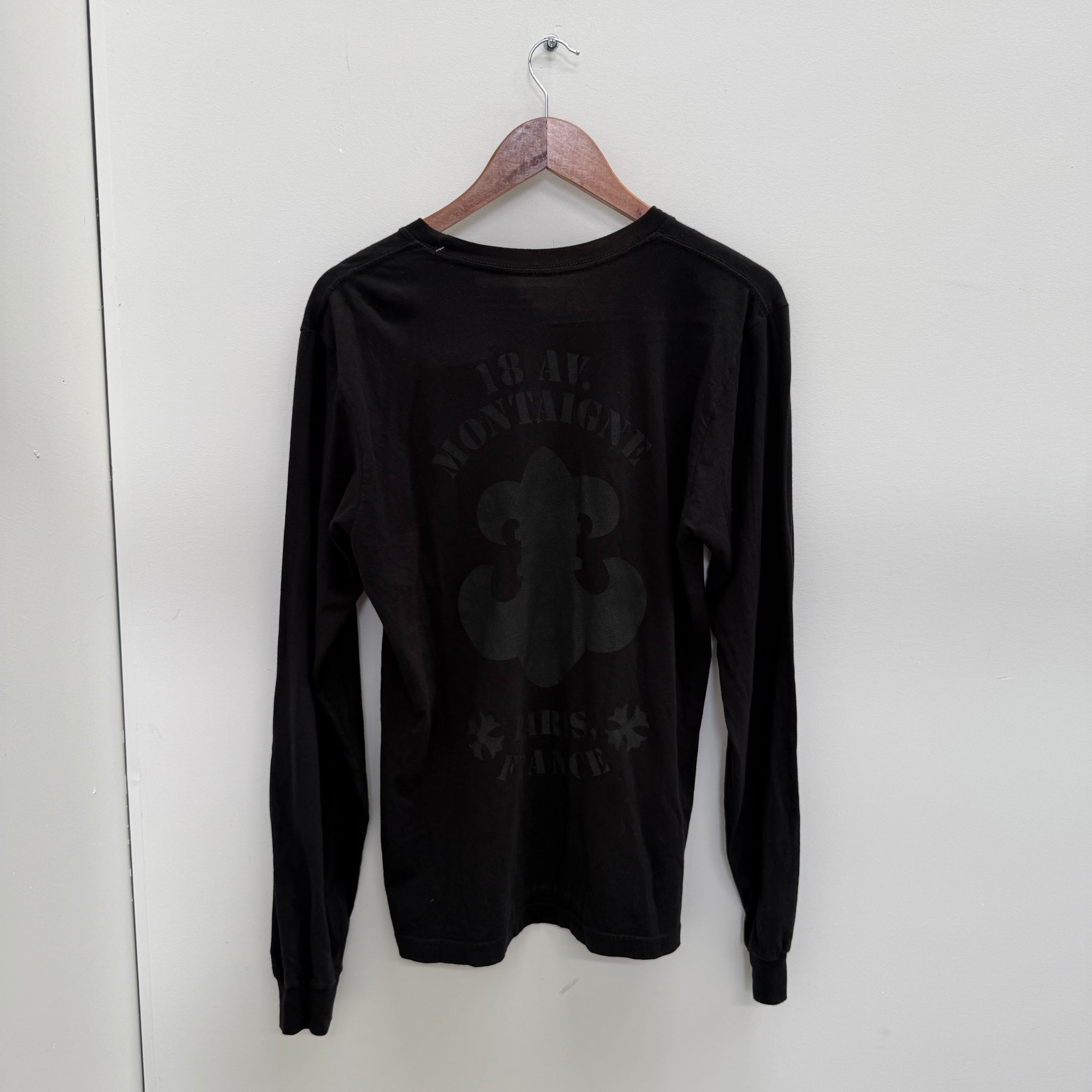 Chrome Hearts Paris Logo Long Sleeve T Shirt Black (Size M)