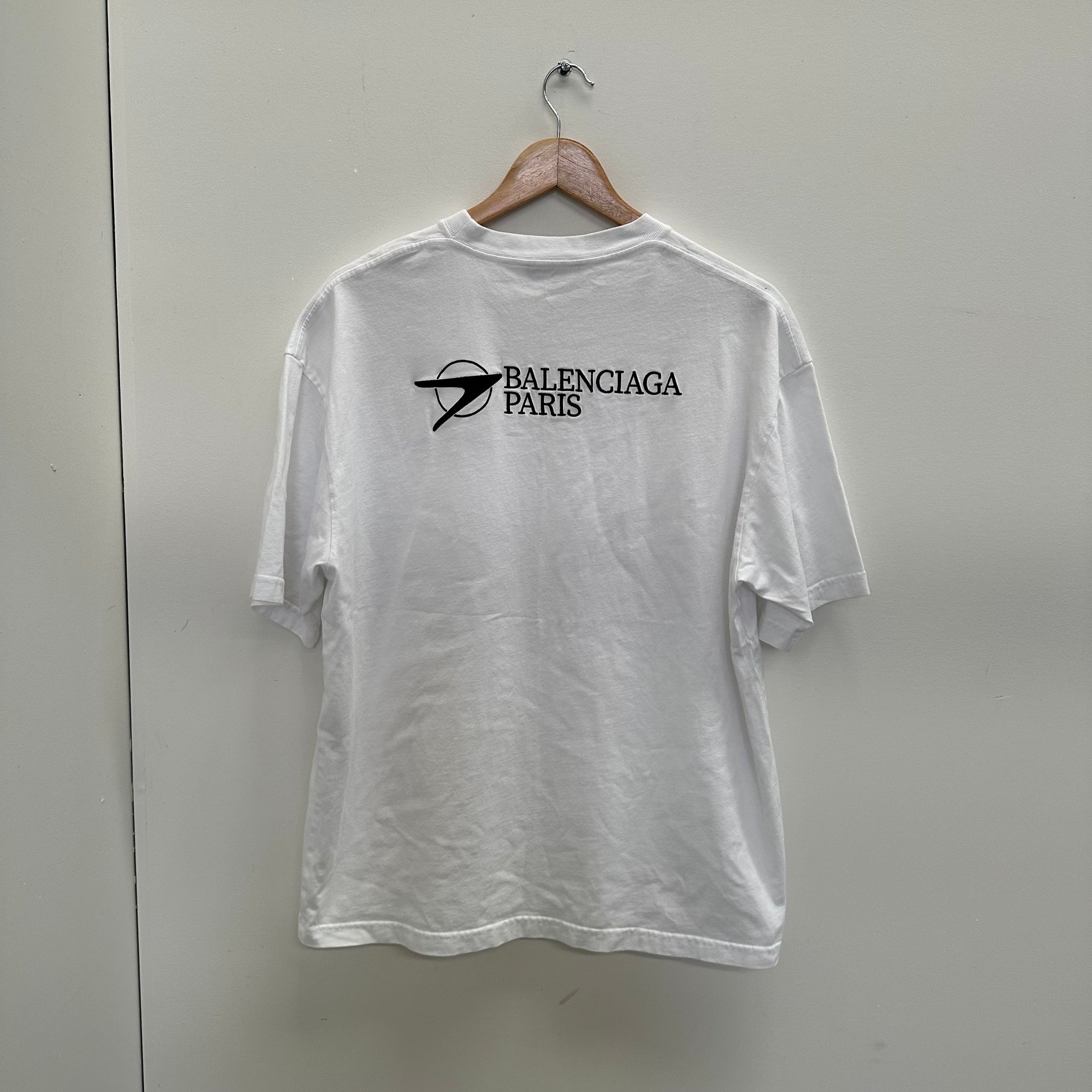 Balenciaga Corporate Logo Tshirt White (Size L)