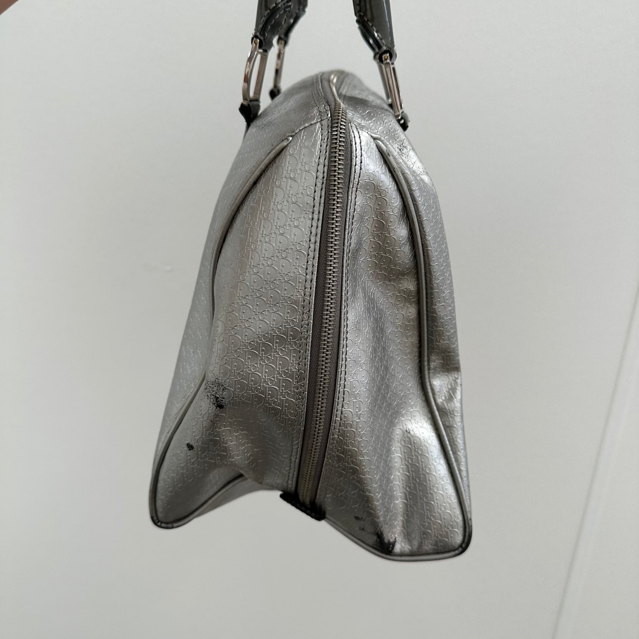 Christian Dior Silver Top Handle Bowler Bag (2002)
