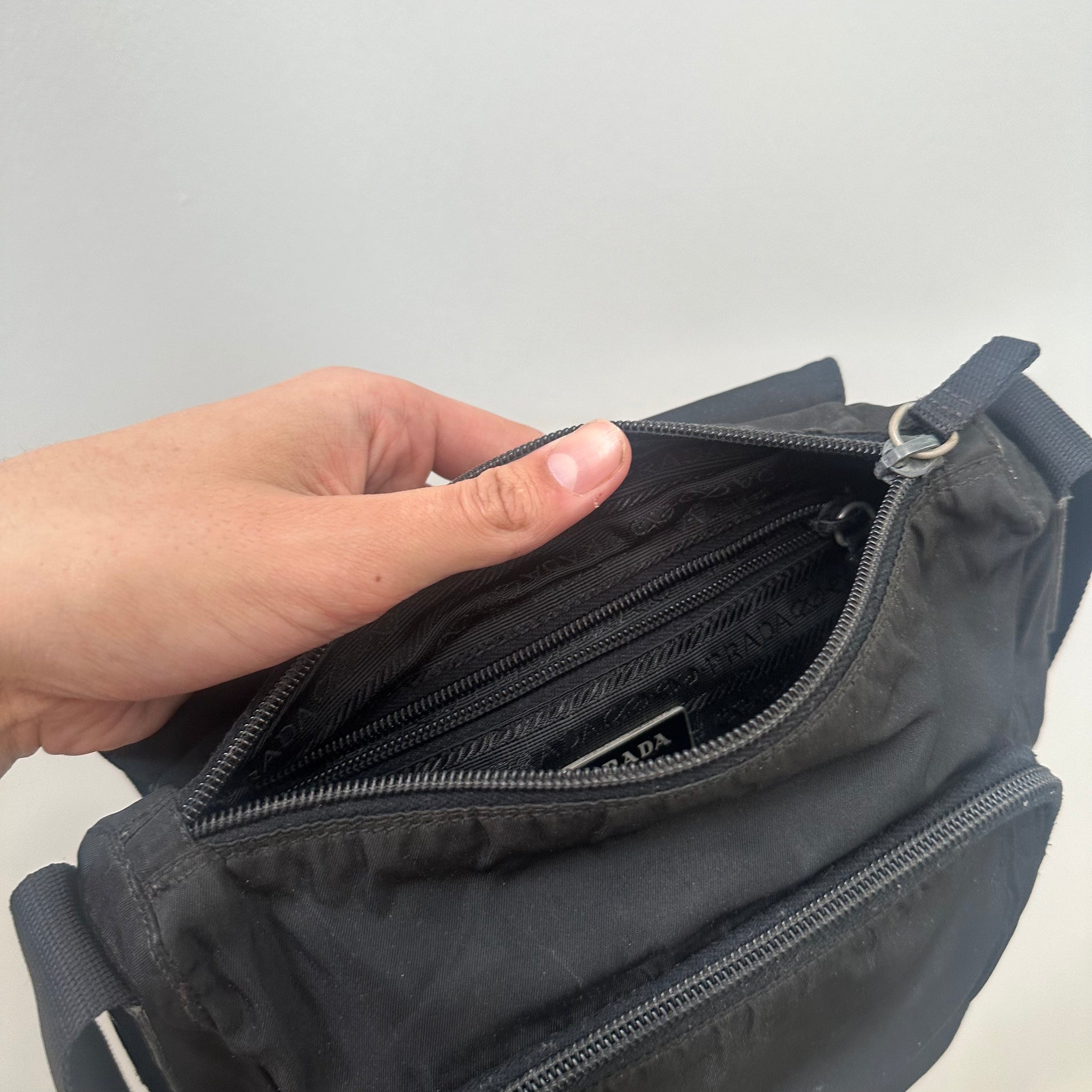 Prada Black Crossbody/Messenger Front Buckle Bag