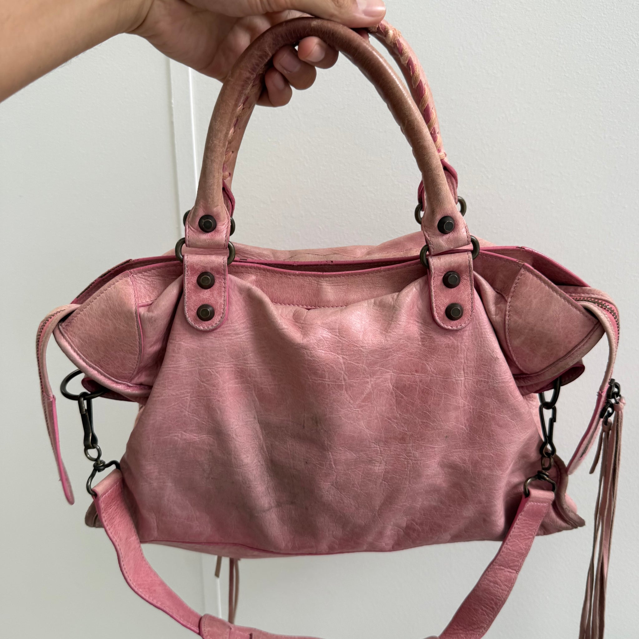 Balenciaga Pink Leather City Bag