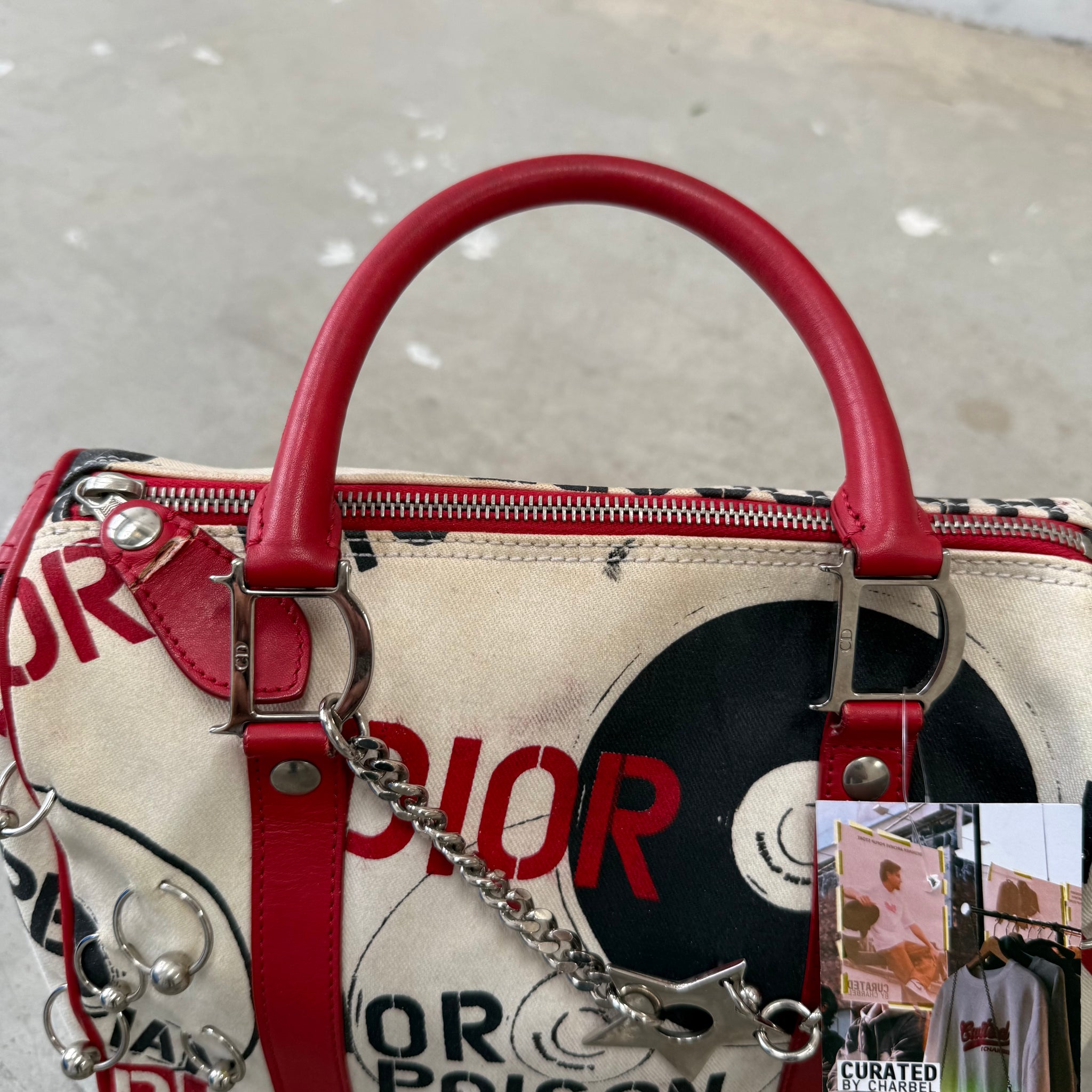 Dior Hardcore Pop Line Hand Bag Canvas White