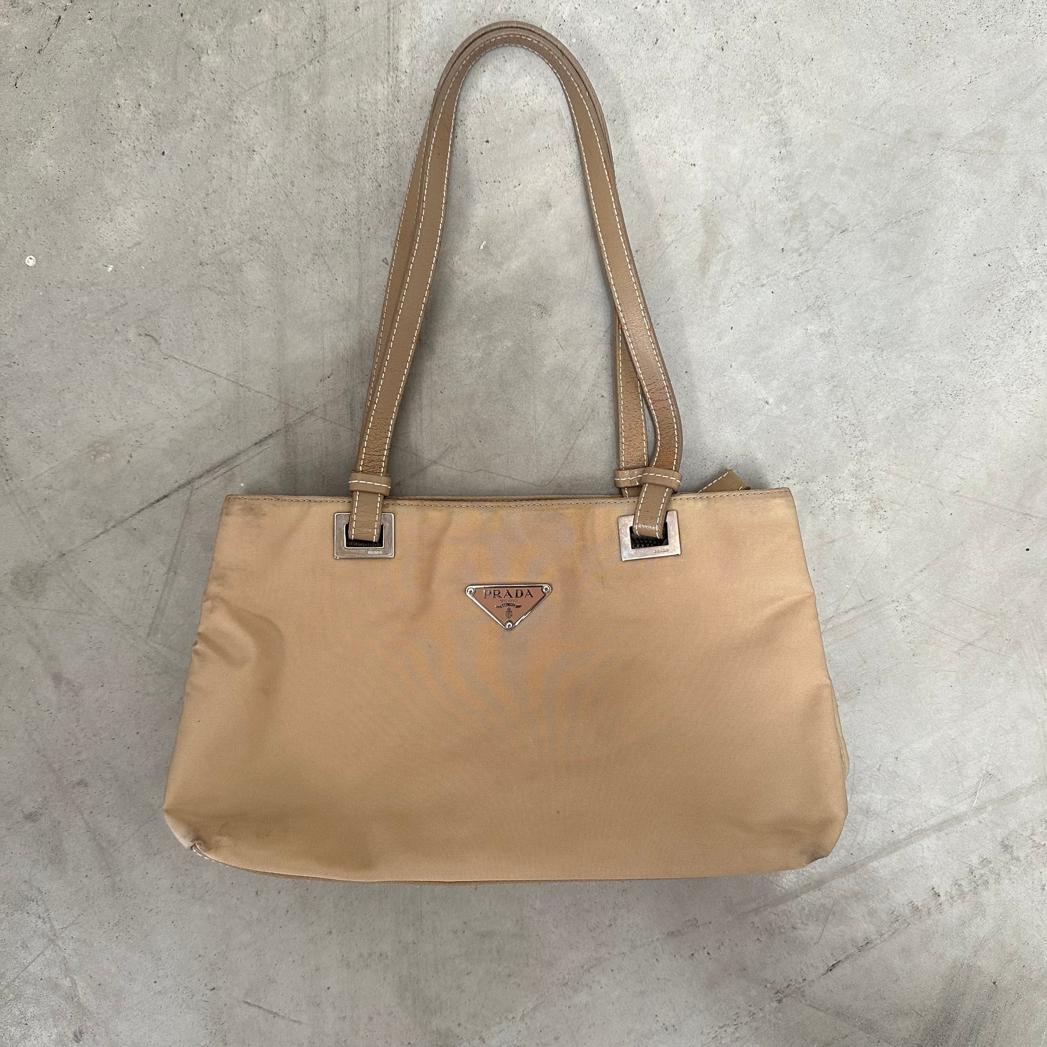 Prada Nylon Beige Hand / Shoulder Bag