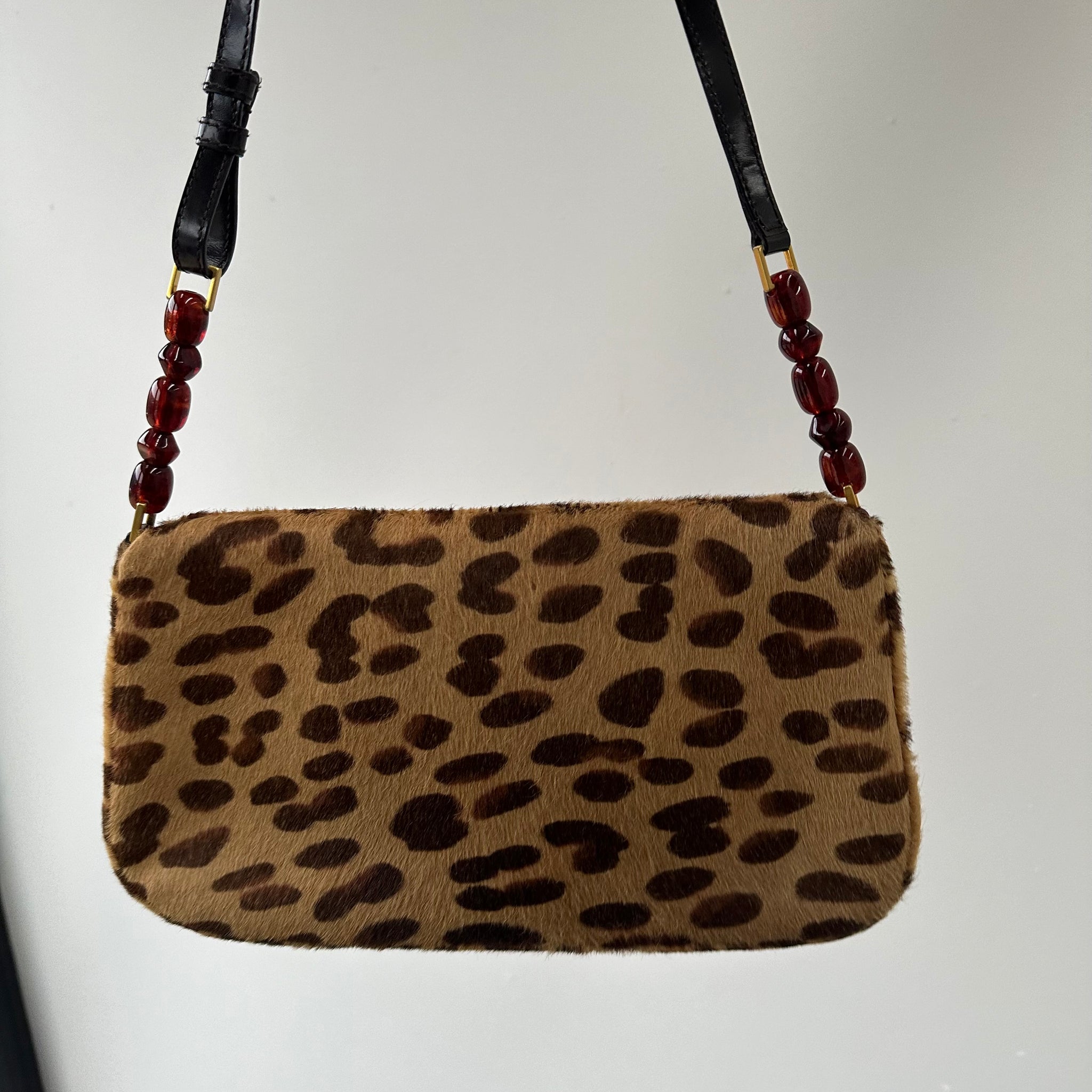 Dior Vintage Leopard Print Pony Hair Malice Bag (2000)