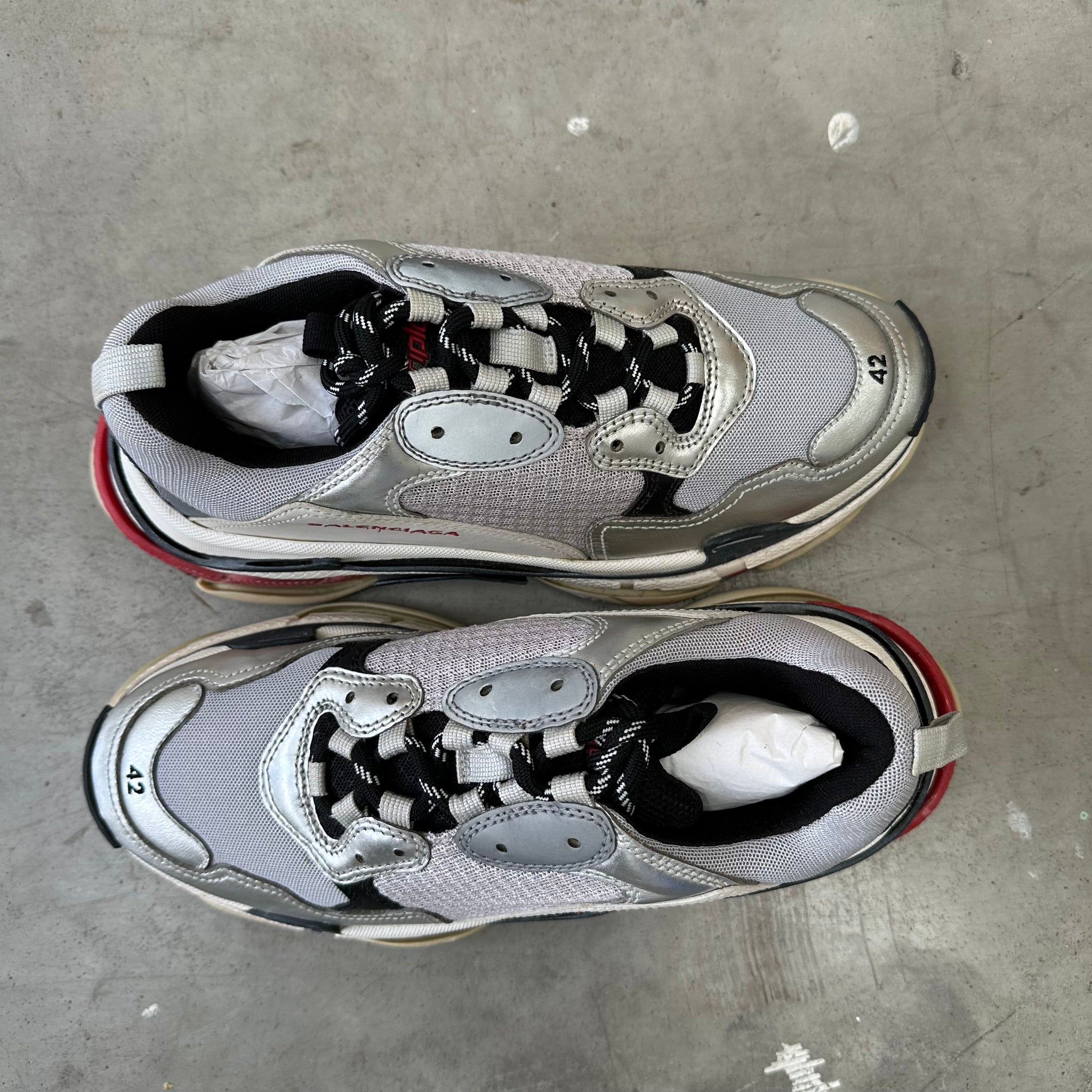 Balenciaga Triple S Silver Red 2018 (EU42/US9)