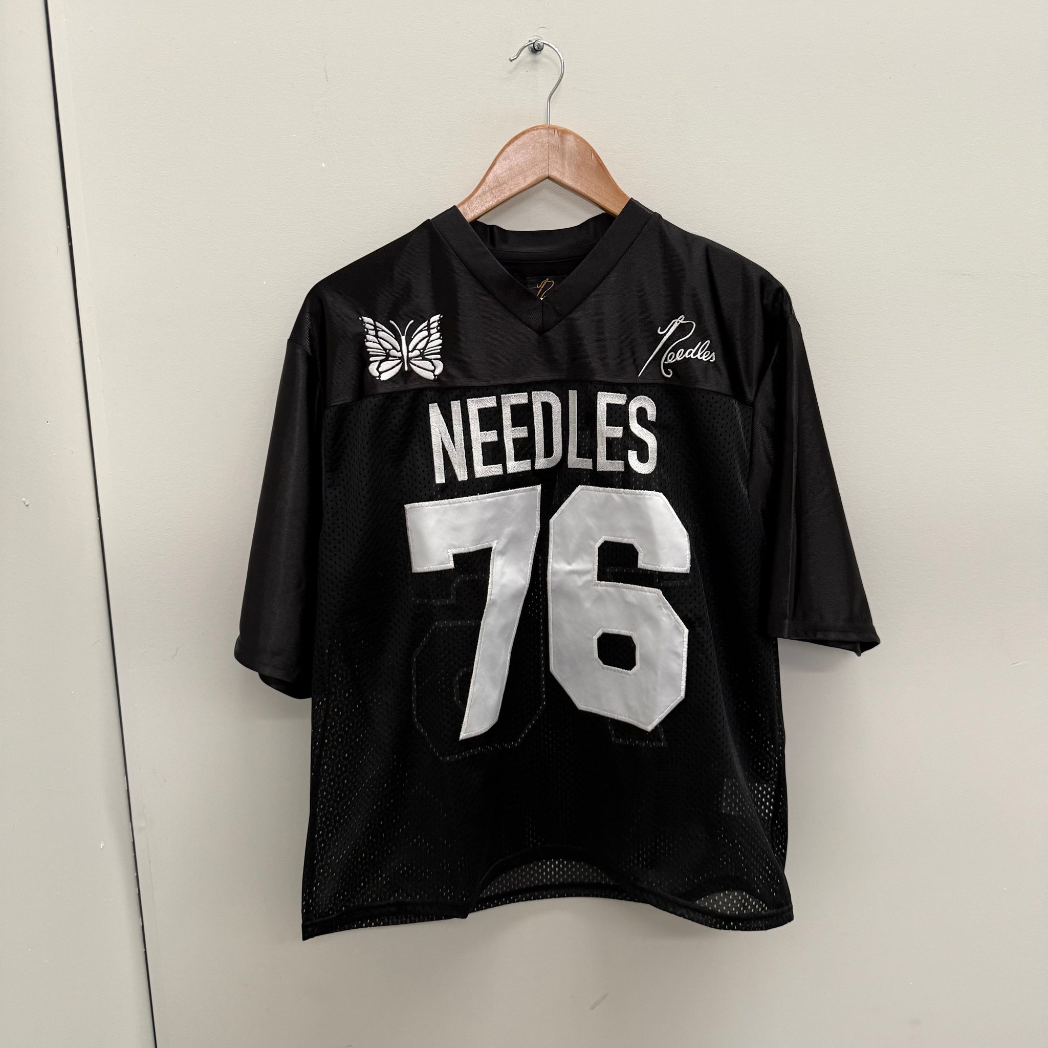 Needles Beams Exclusive Black Logo Jersey (Size M)