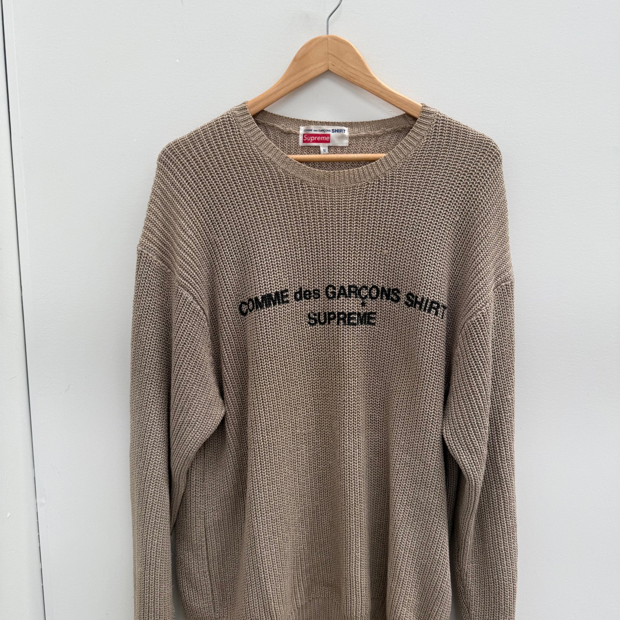 Supreme Comme Des Garçons Knitted Sweater Beige (Size M)