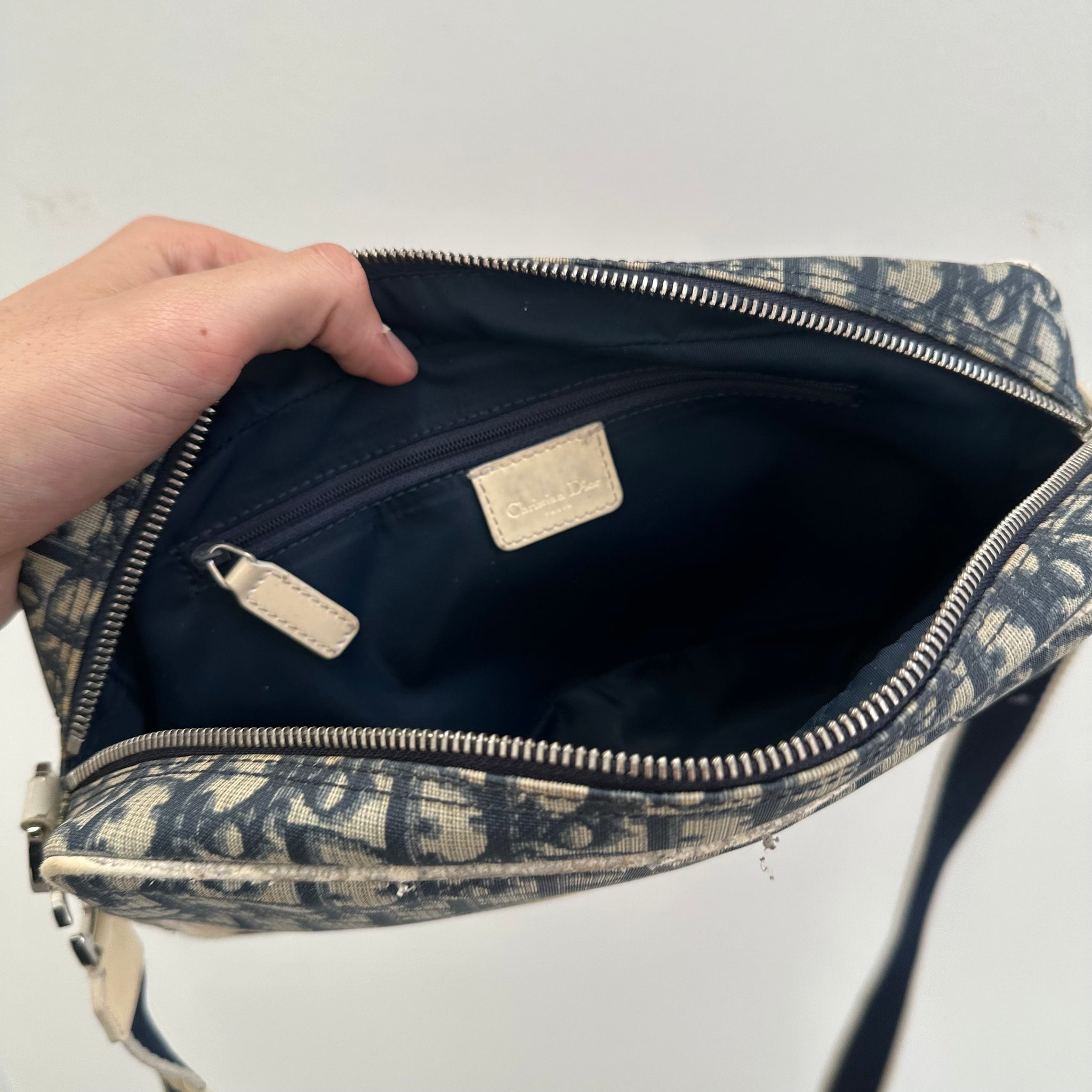 Dior Oblique Trotter Crossbody Bag Navy