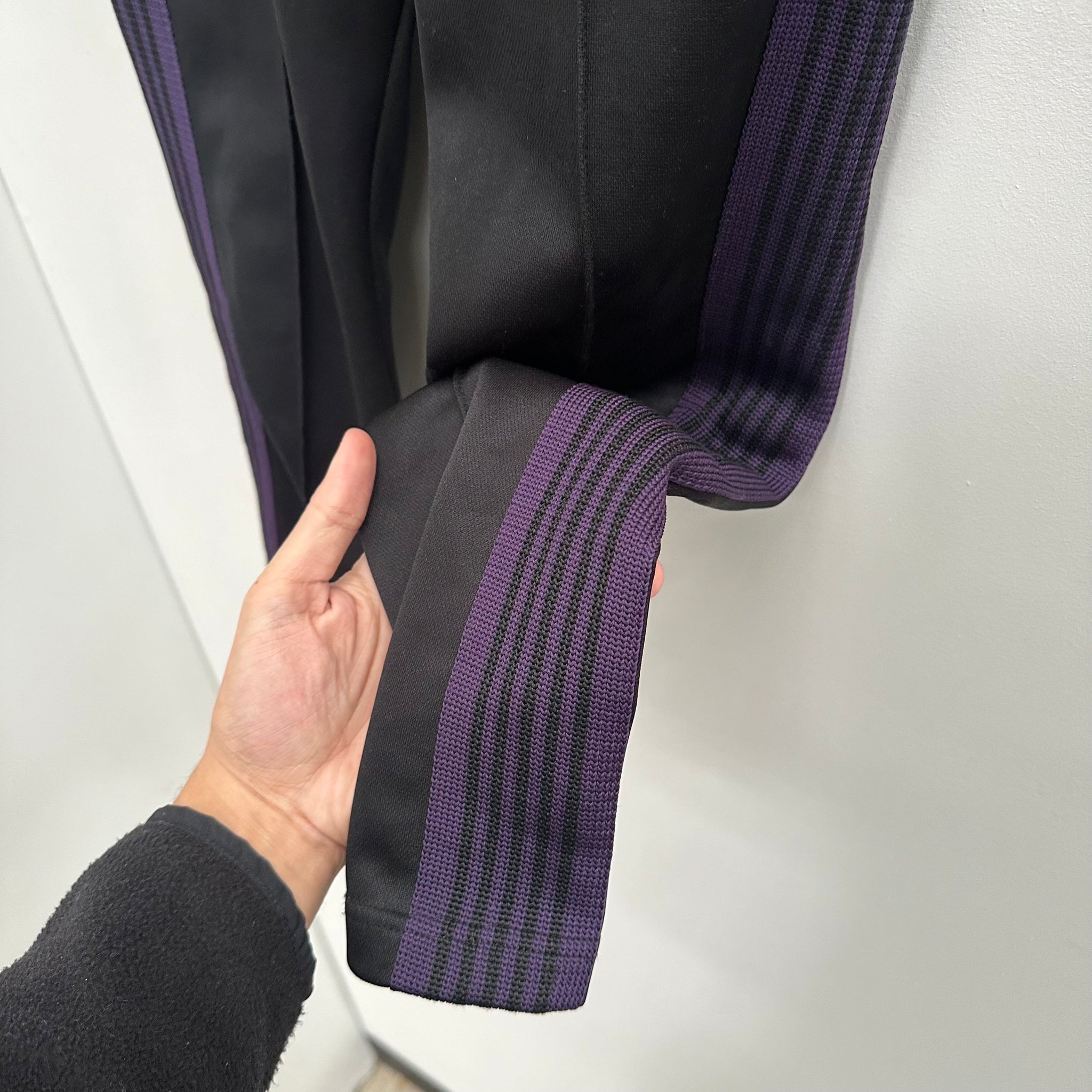 Needles Narrow Track Pant Black/Purple (Size 2)