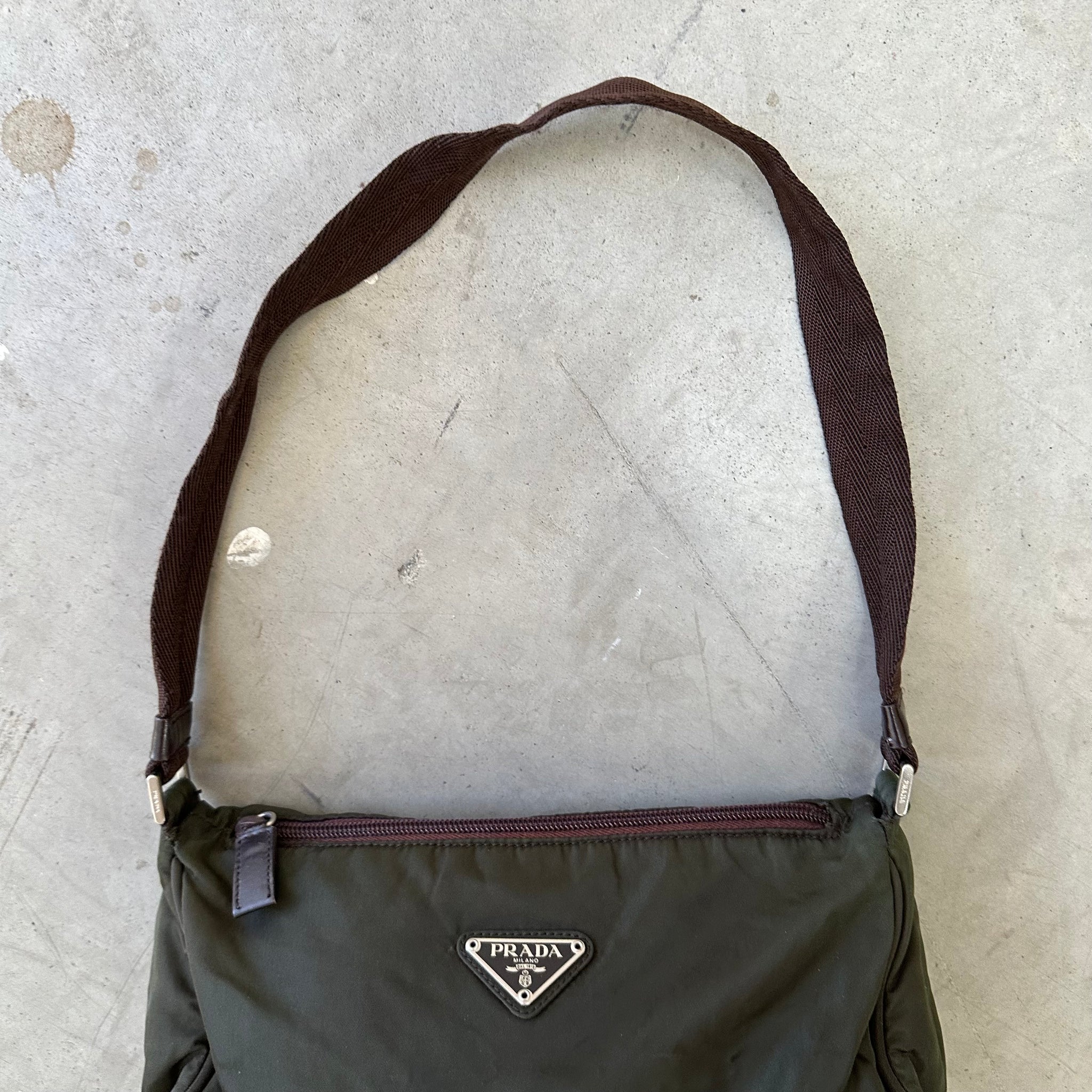 Prada Nylon Shoulder Bag Green