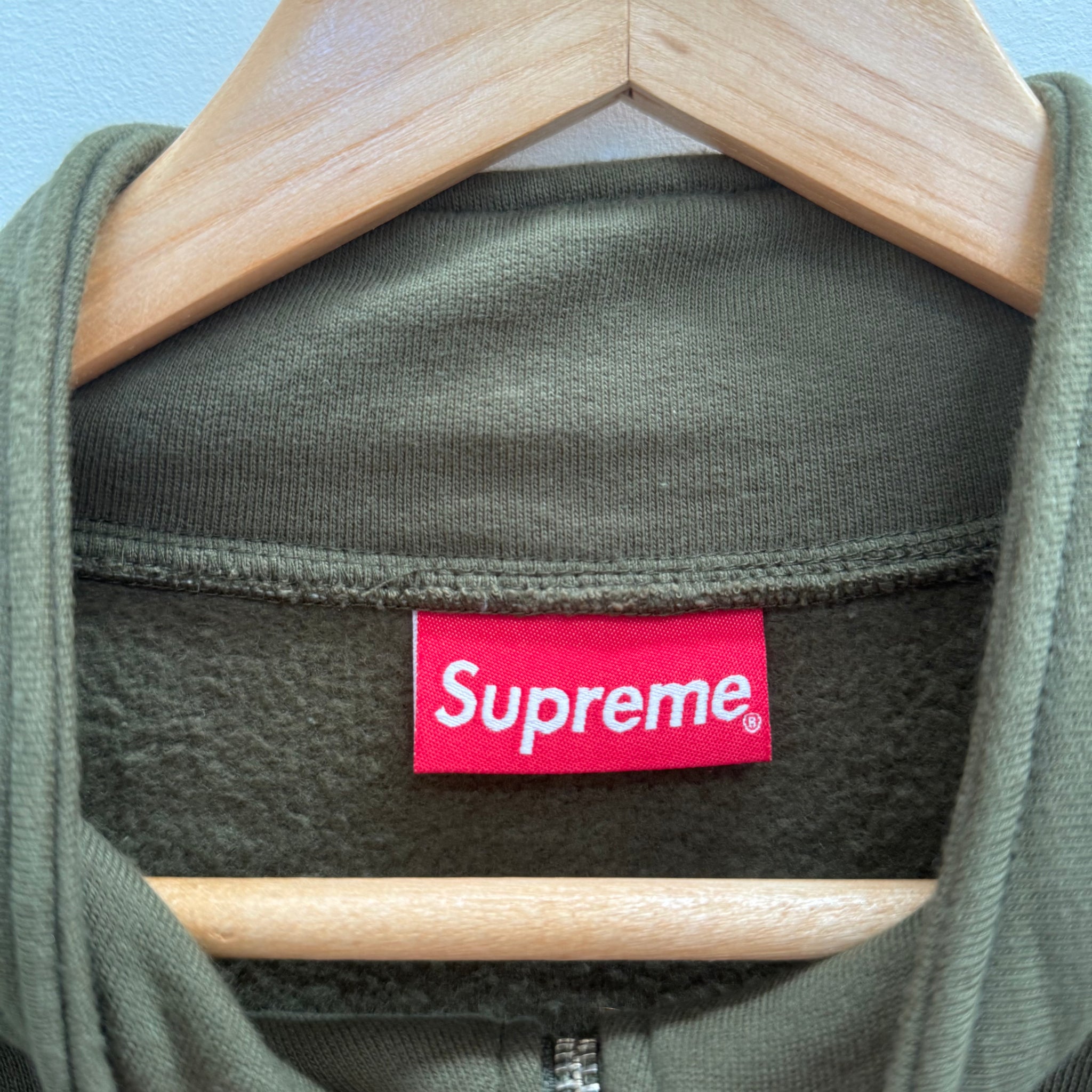 Supreme Leopard Half Zip Sweater Olive (Size L)