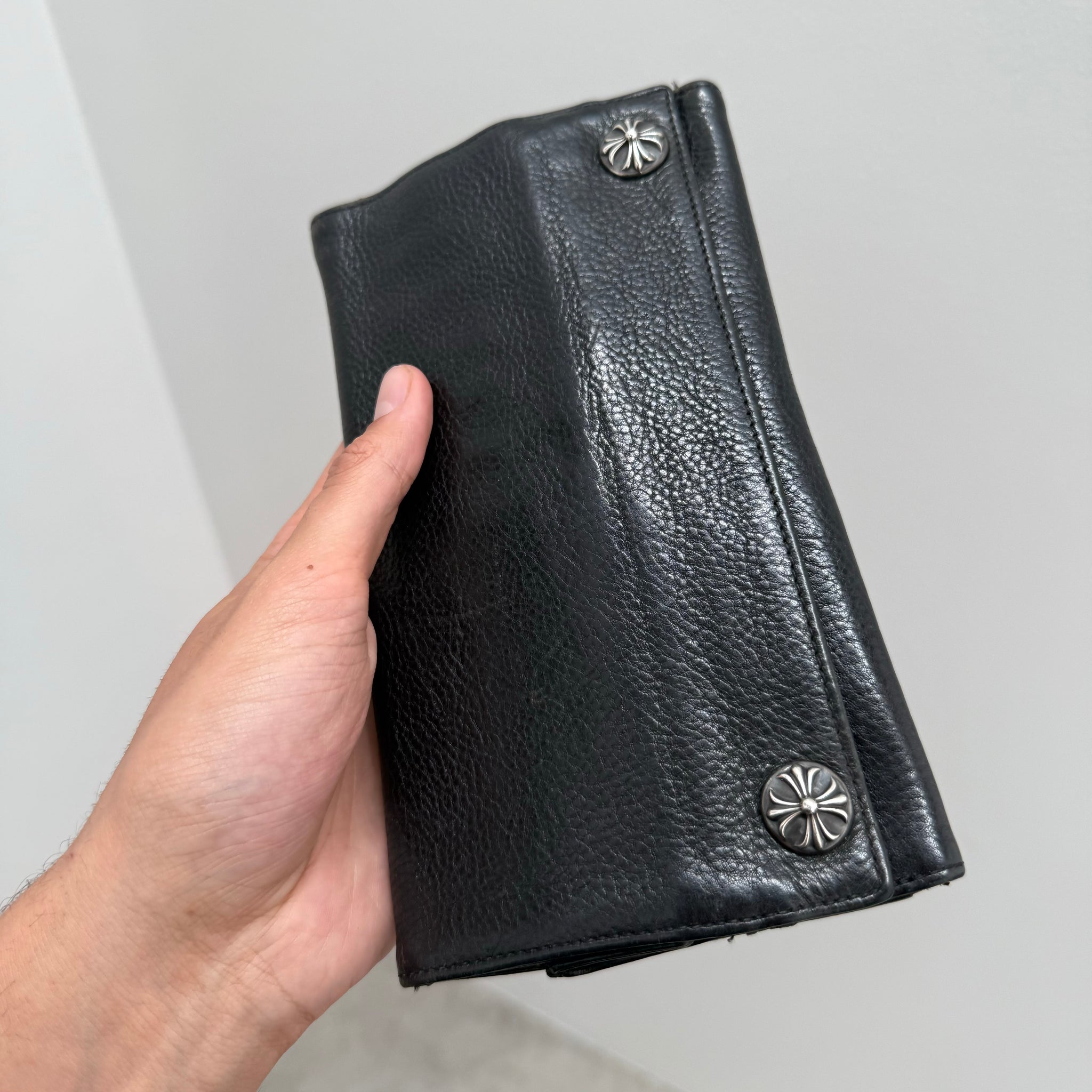 Chrome Hearts Double Button Snap Wallet Black