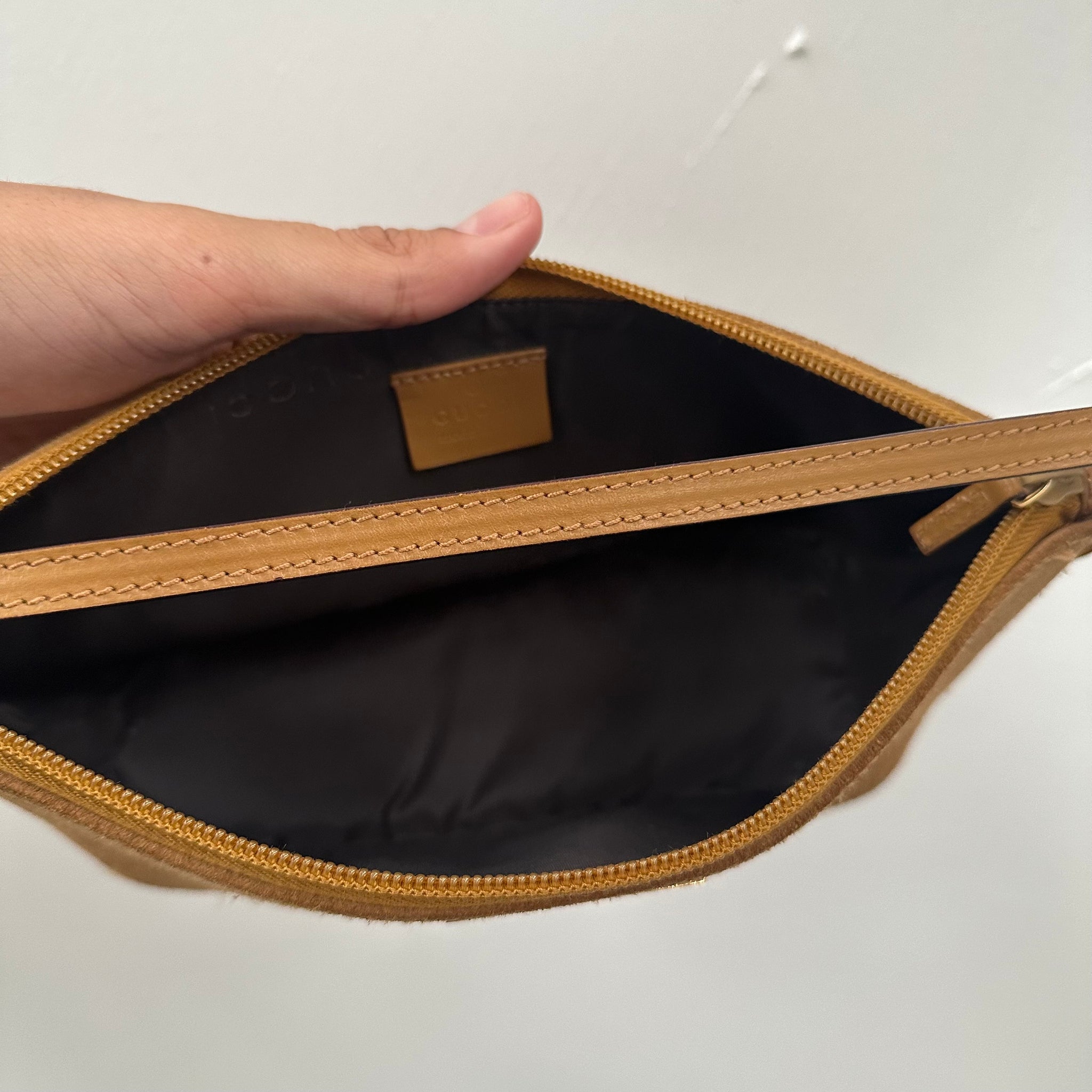 Gucci Brown Suede Boat Pochette