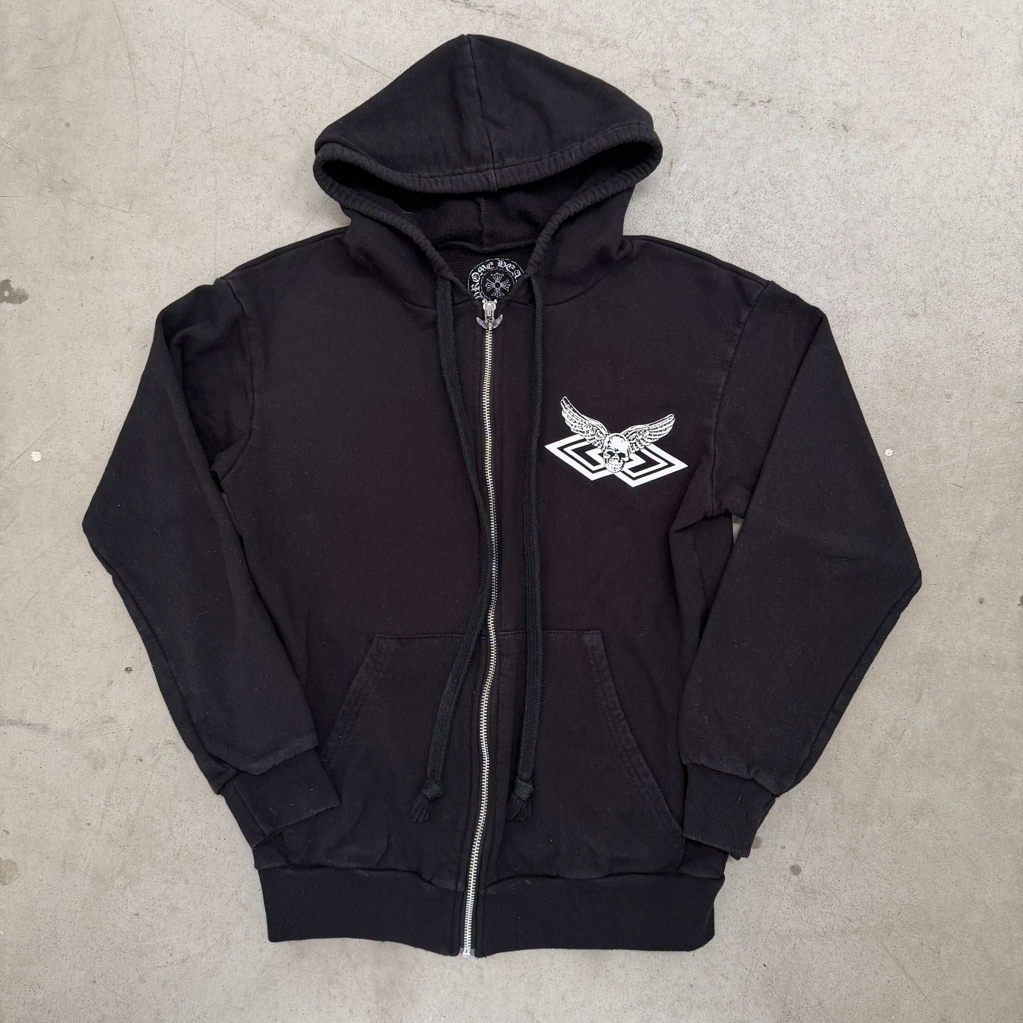 Chrome Hearts Foti Skeleton Print Zip Up Hoodie Black (Size M)
