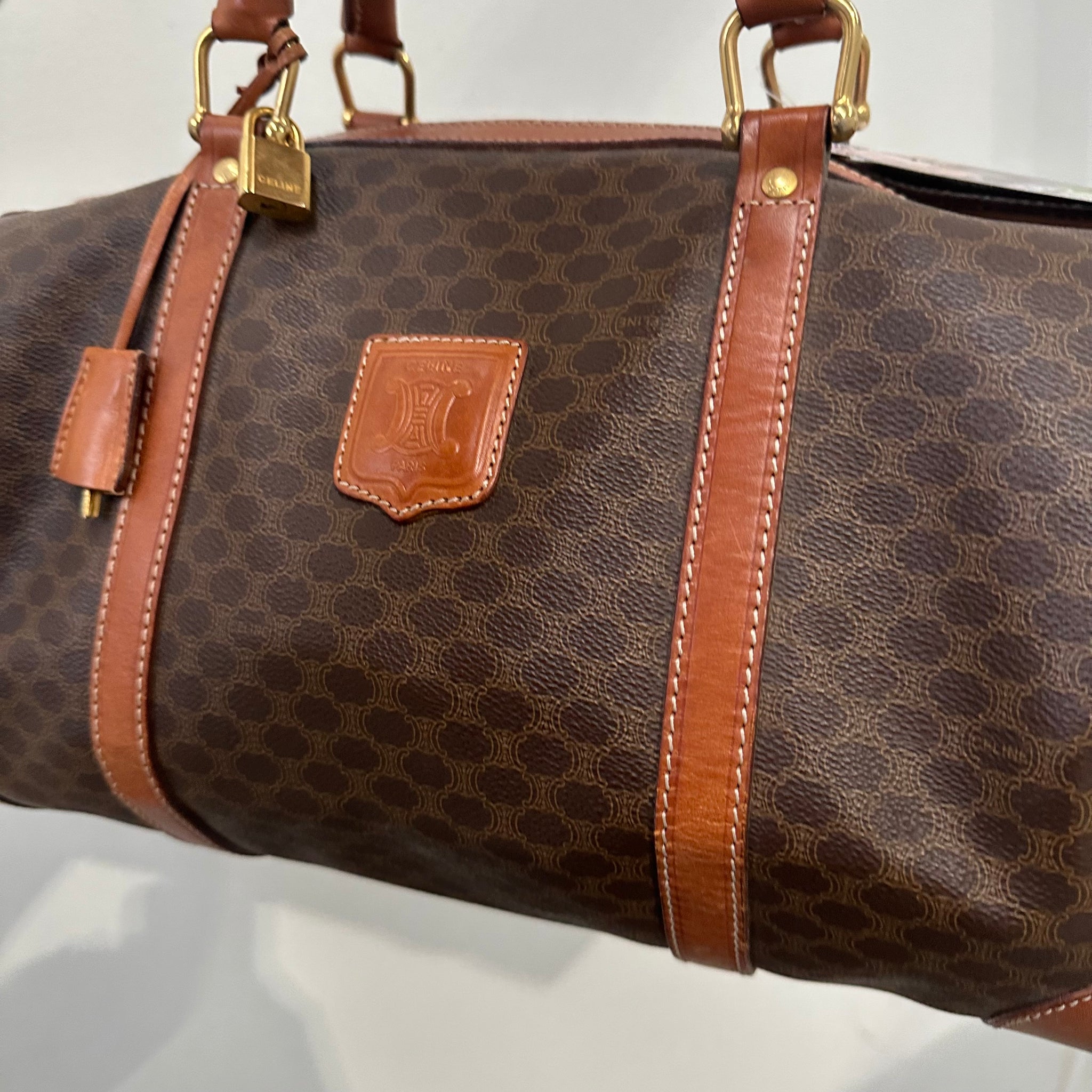 Celine Macadam Travel Boston Bag with Key