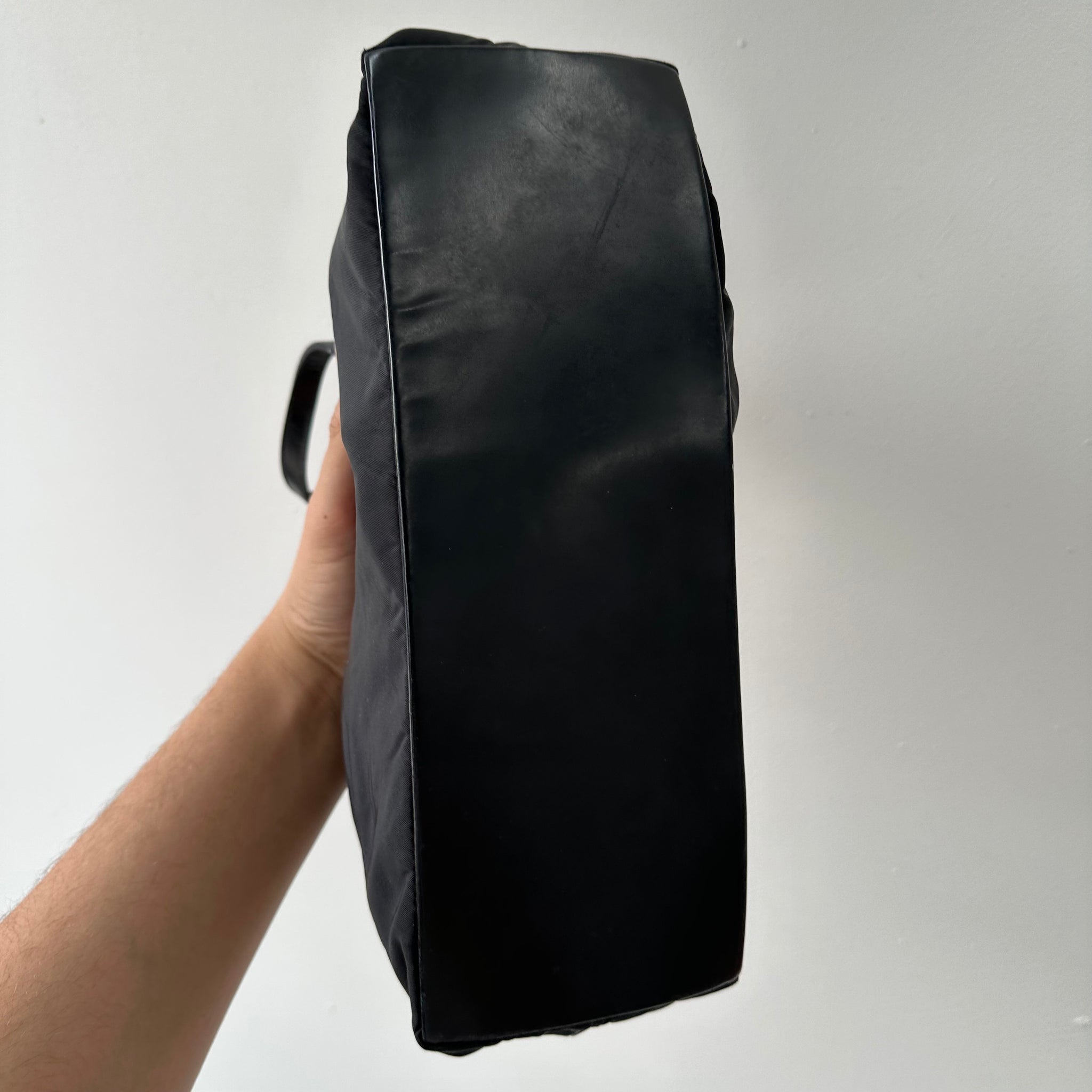 Prada Metal Side Shoulder Bag Nylon Black