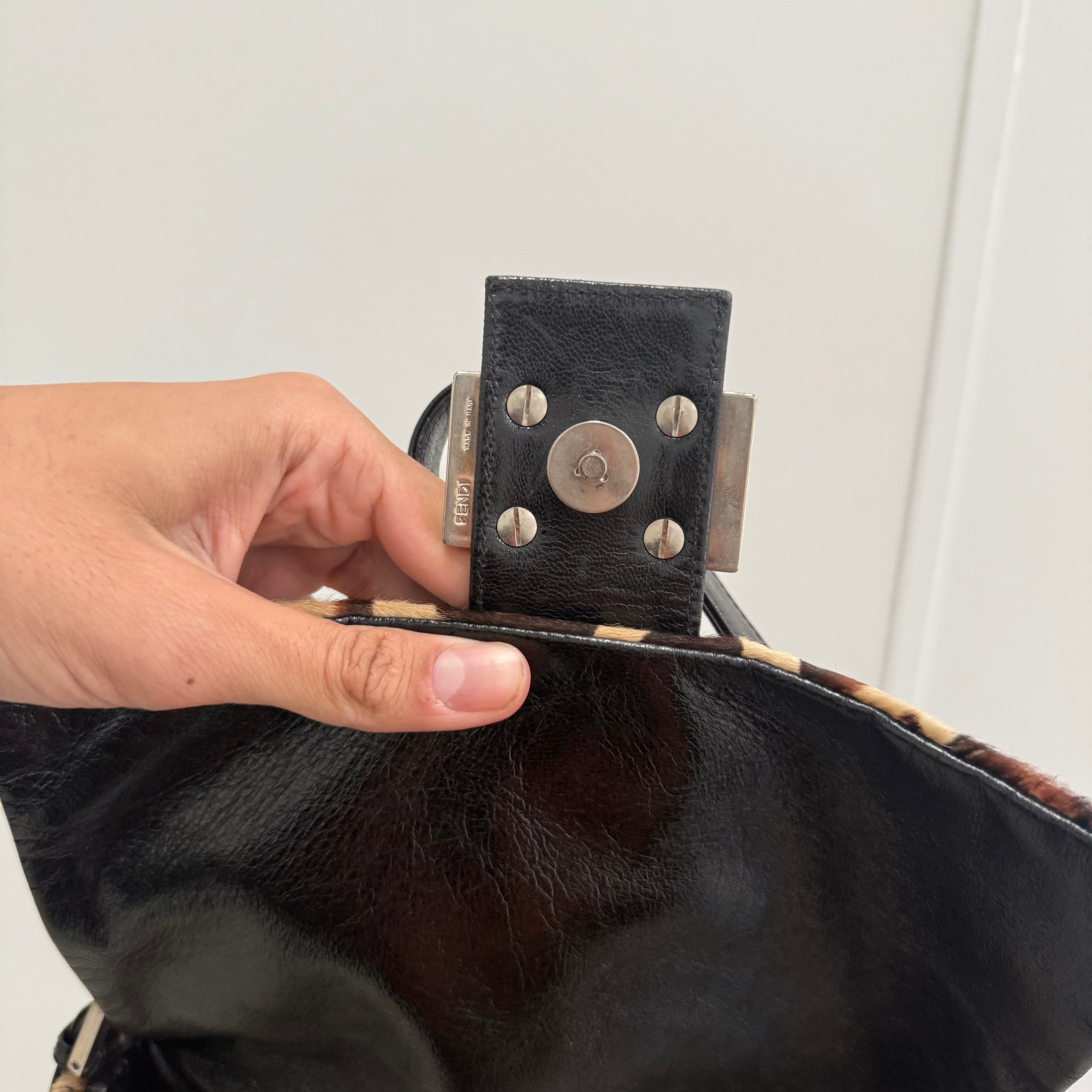 Fendi Leopard Mama Baguette Shoulder Bag