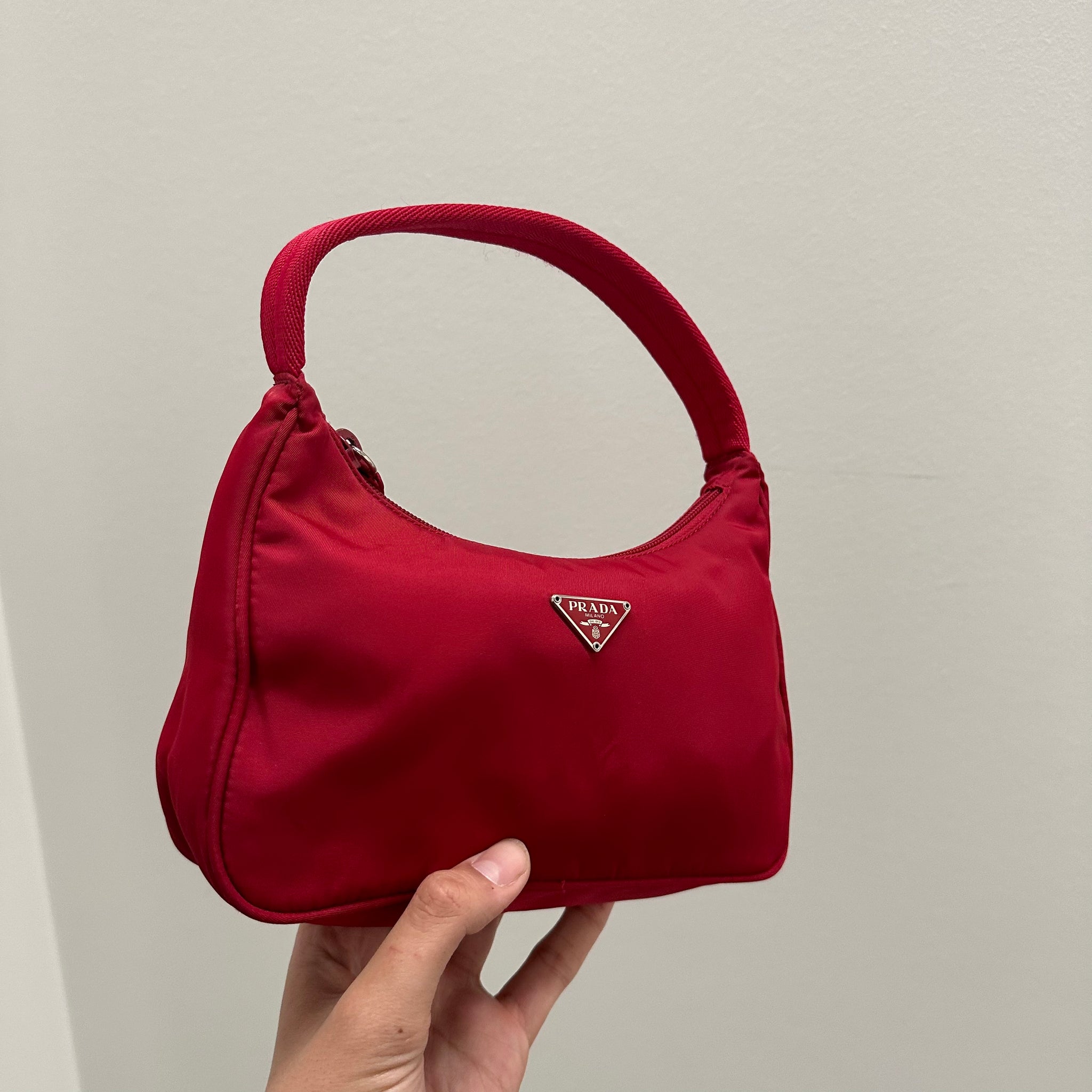 Prada Hobo Shoulder Bag Red