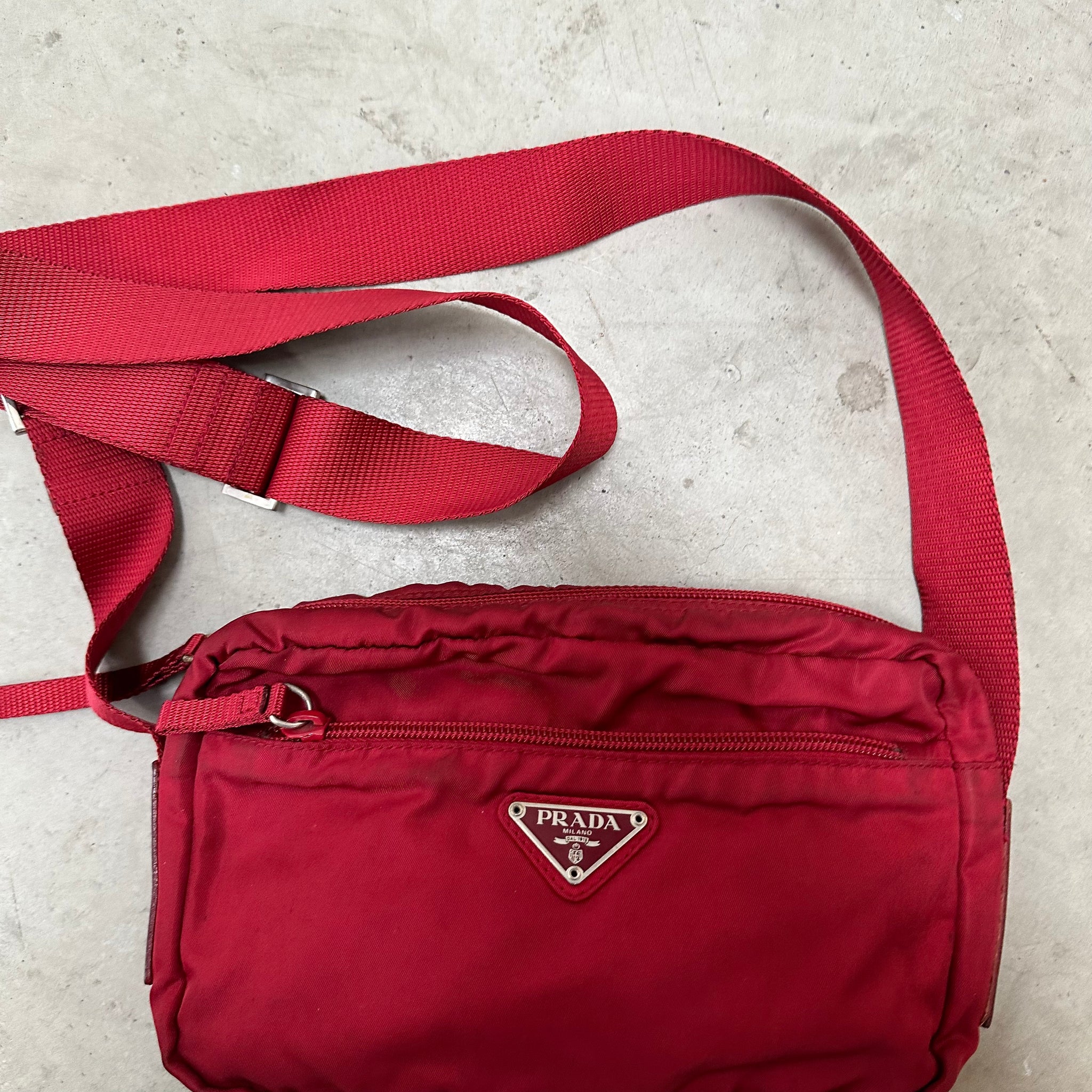 Prada Red Nylon Crossbody Bag