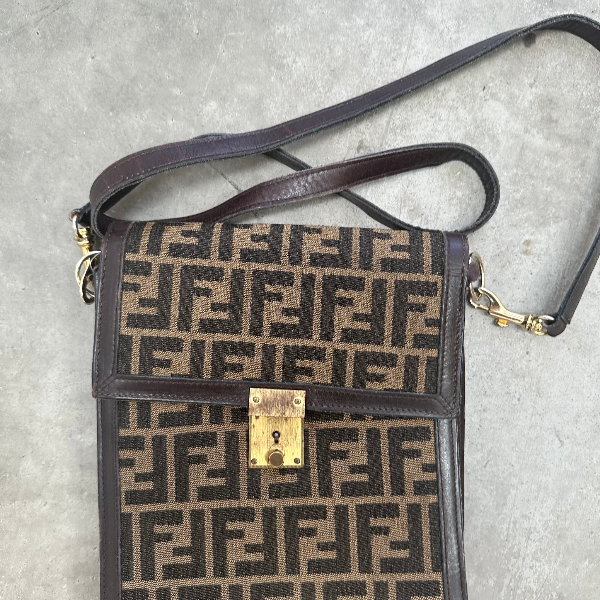 Fendi Vintage Zucca Canvas Cross Body/Shoulder Bag