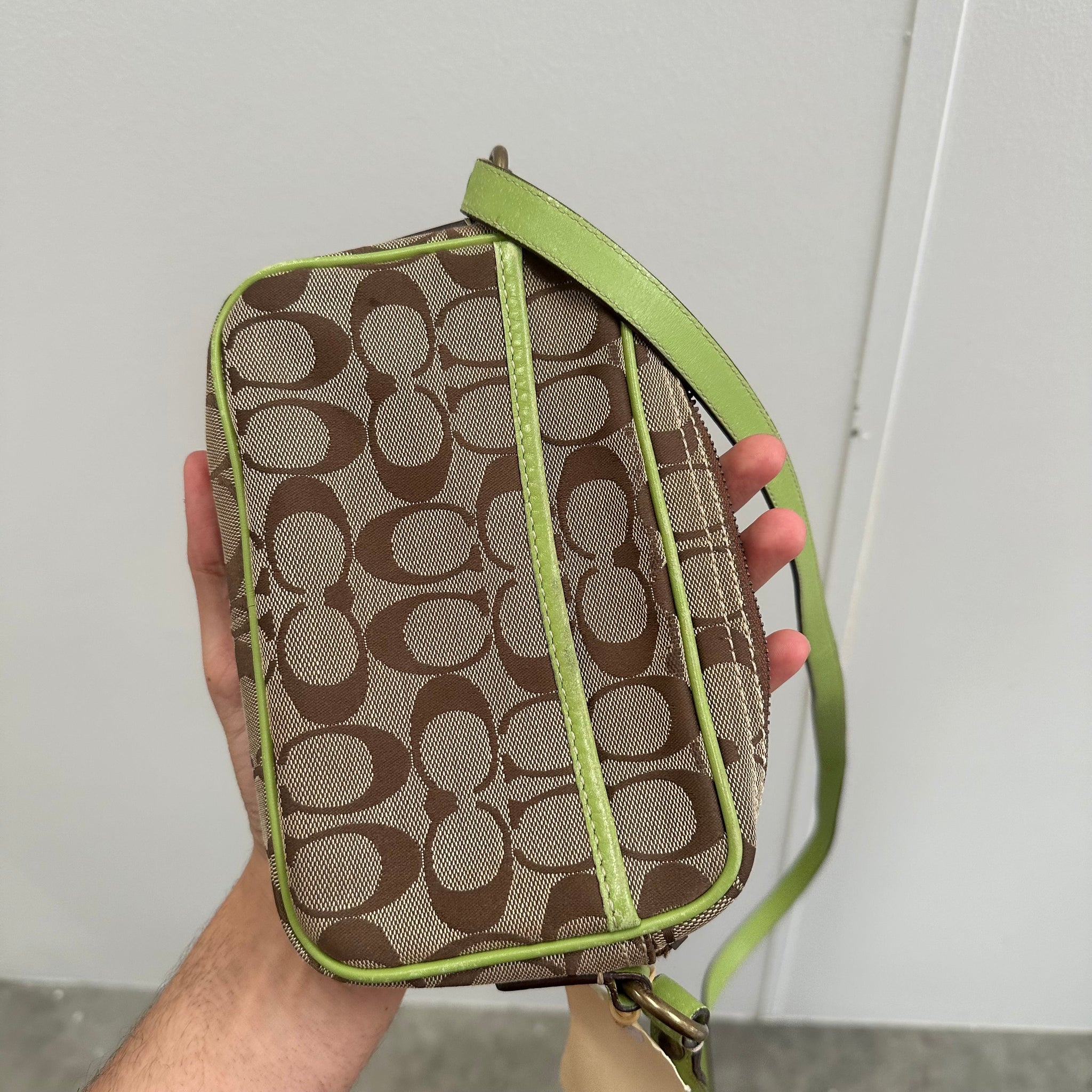 Coach Signature Crossbody Bag Beige/Neon