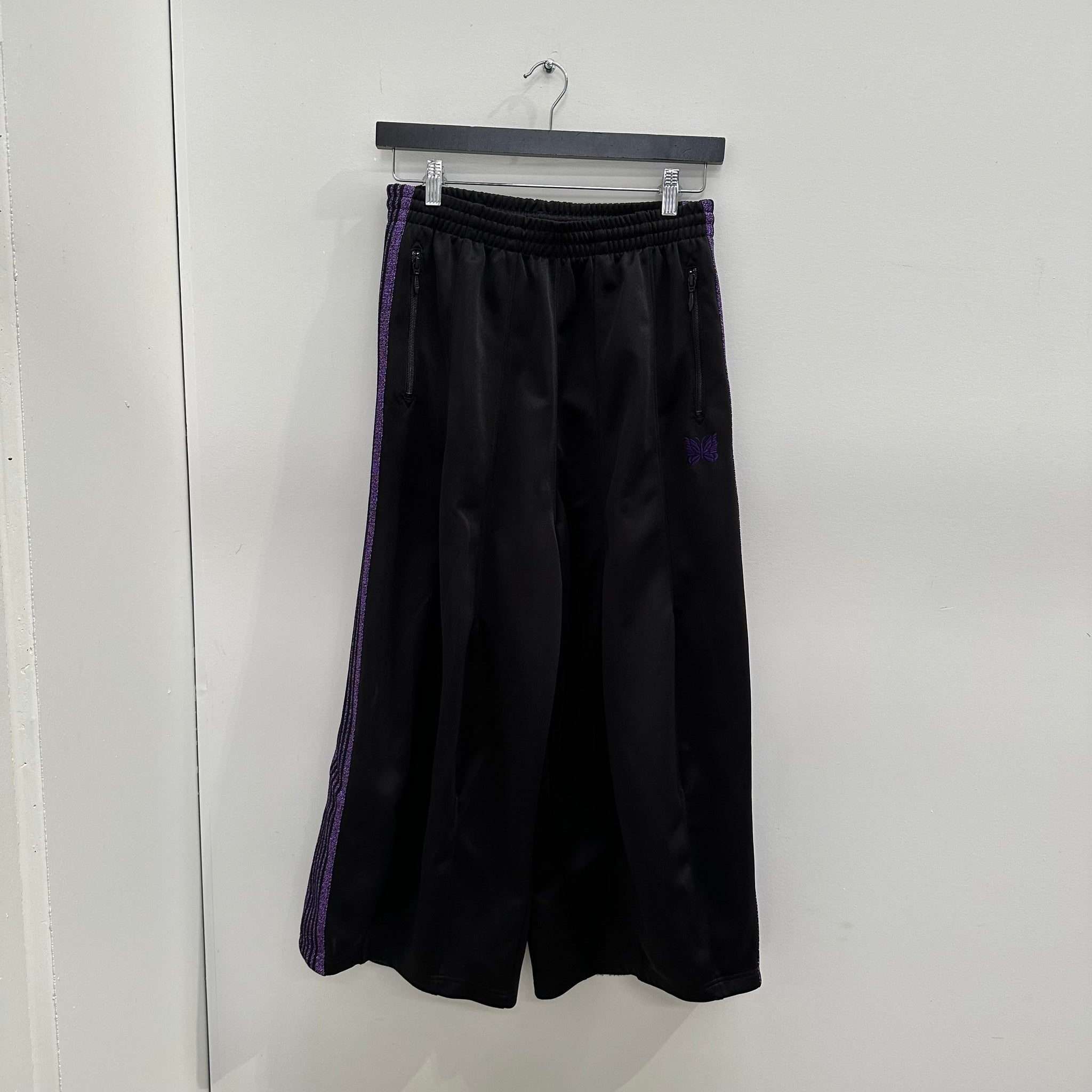 Needles HD Wide Leg Trackpant Black / Purple Glitter (fits S-M)