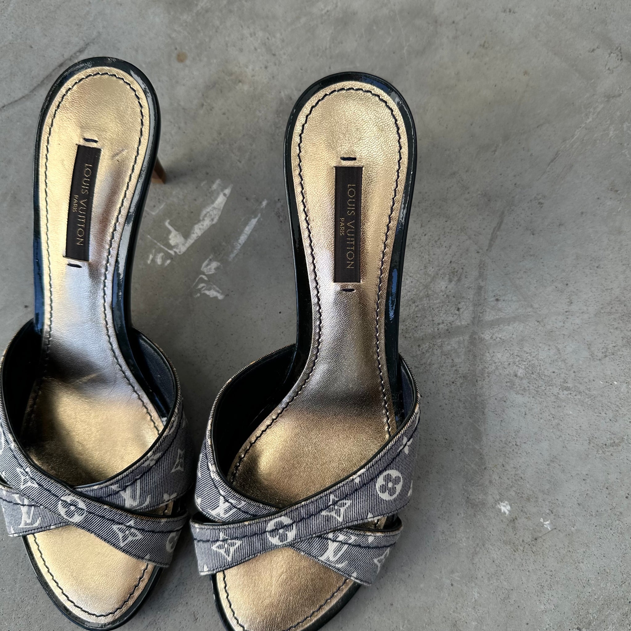 Louis Vuitton Monogram Idylie Cross-Over Heels (Size 36)