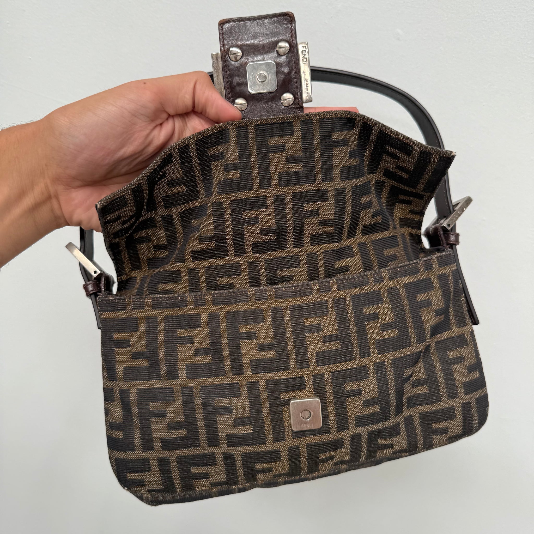 Fendi Zucca Print Baguette Bag
