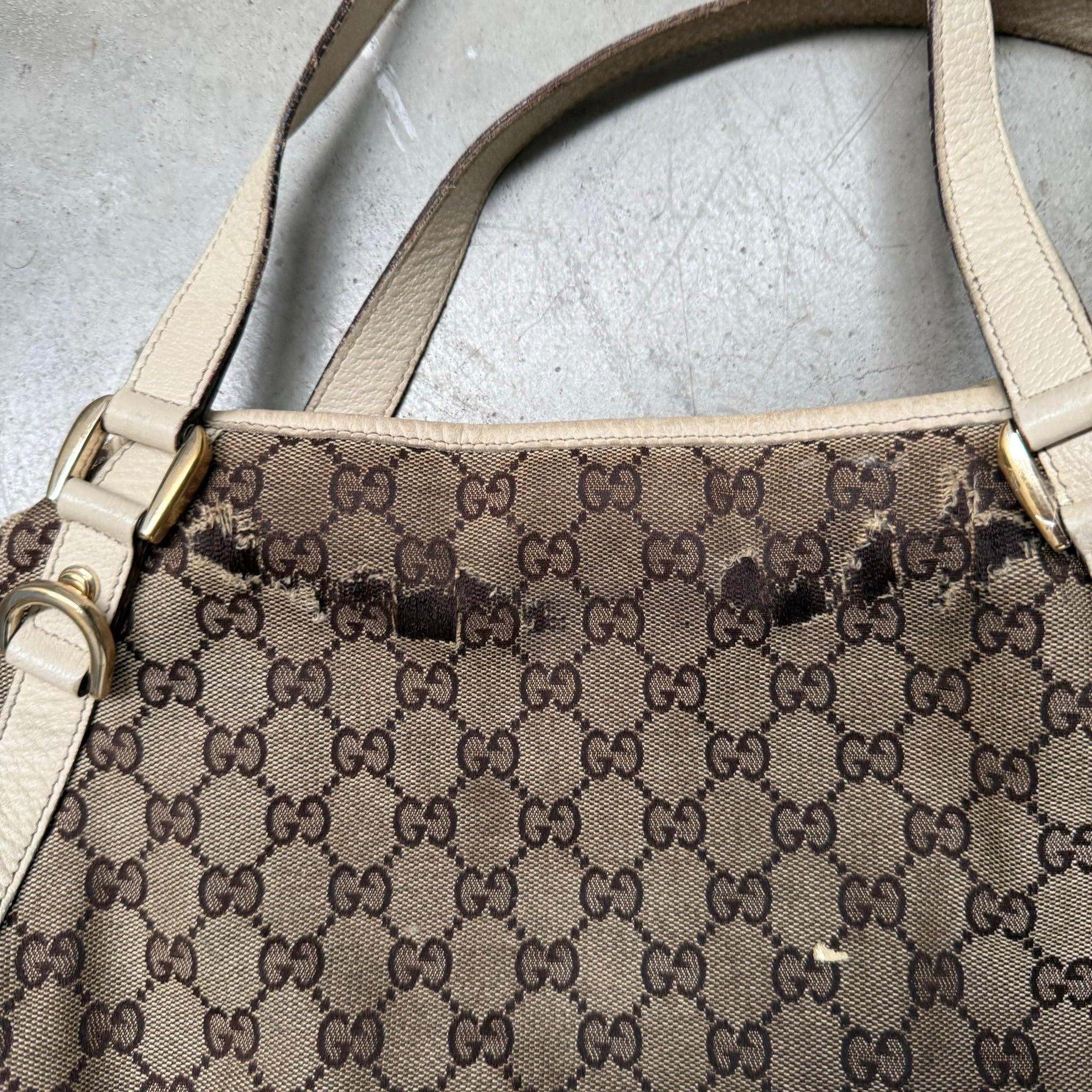 Gucci GG Monogram Canvas Handbag Brown/White