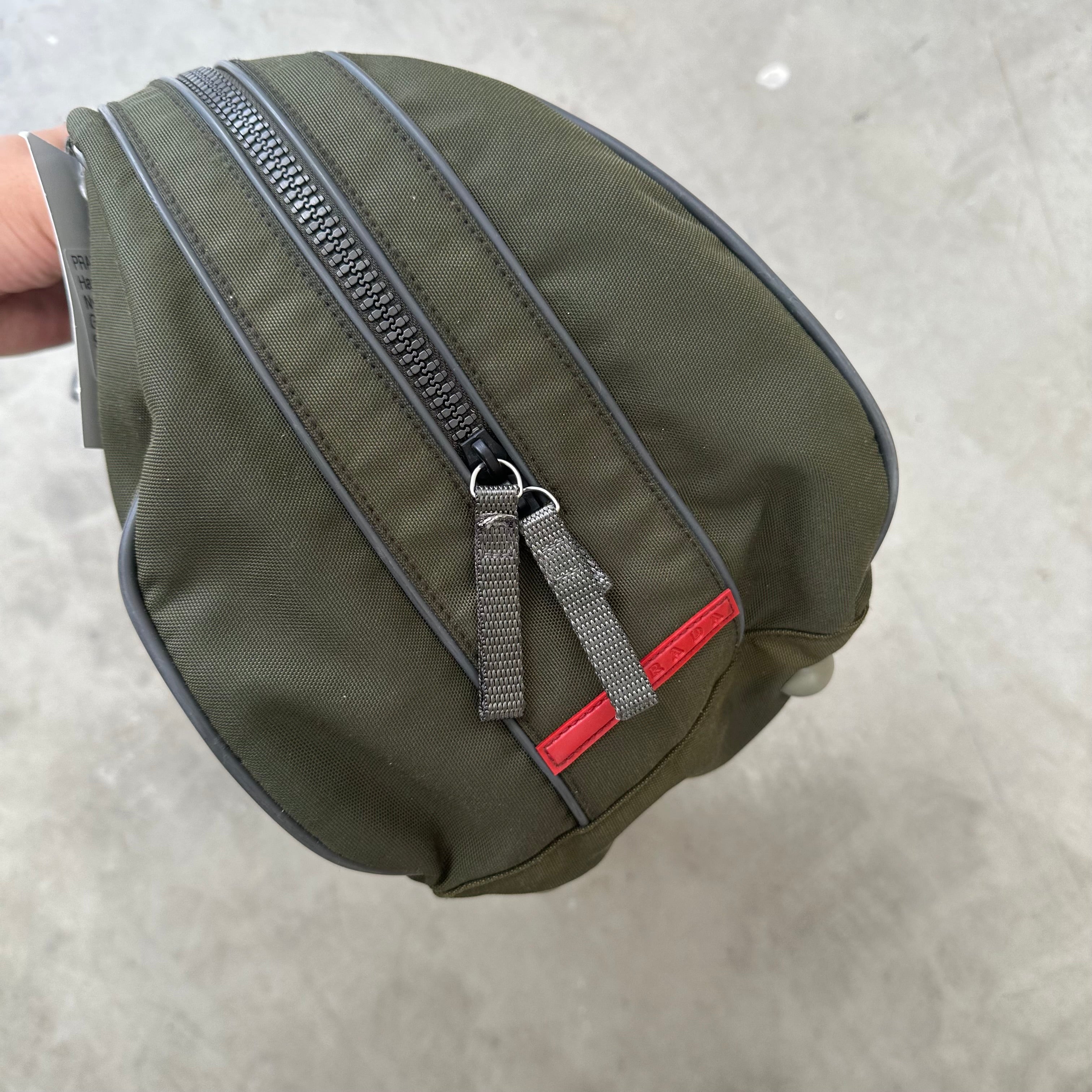 Prada Sports Front Zip Hand Bag Nylon Green