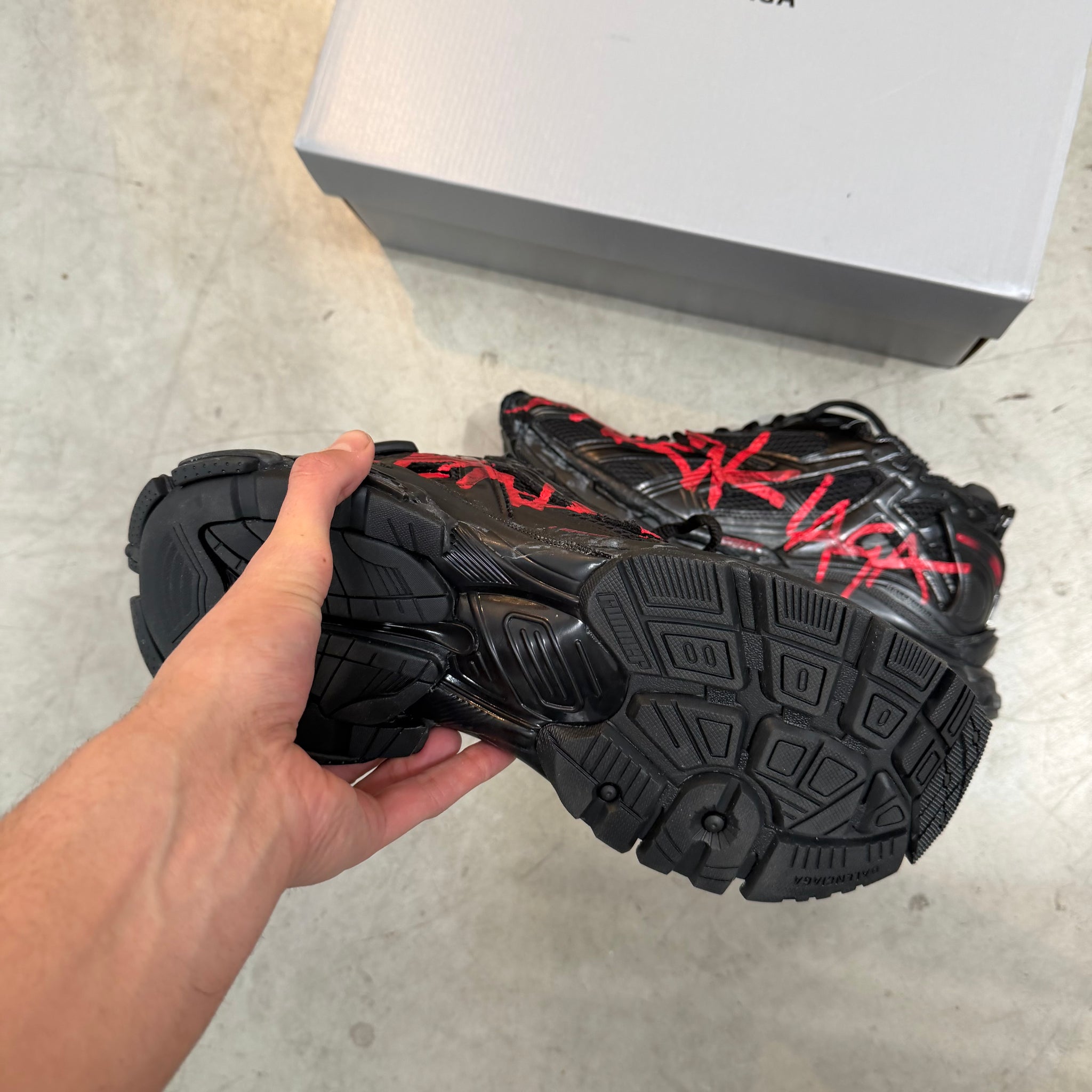 Balenciaga Black Graffiti Runner Sneaker (EU45/US12)