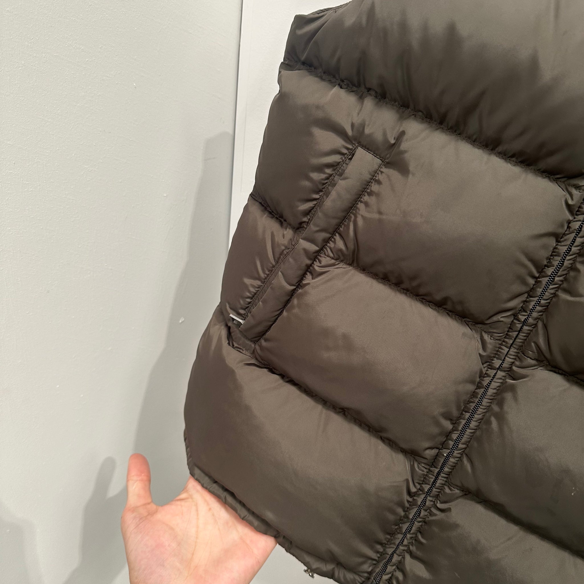 Prada Olive Green Nylon Logo Vest (fits S-M)