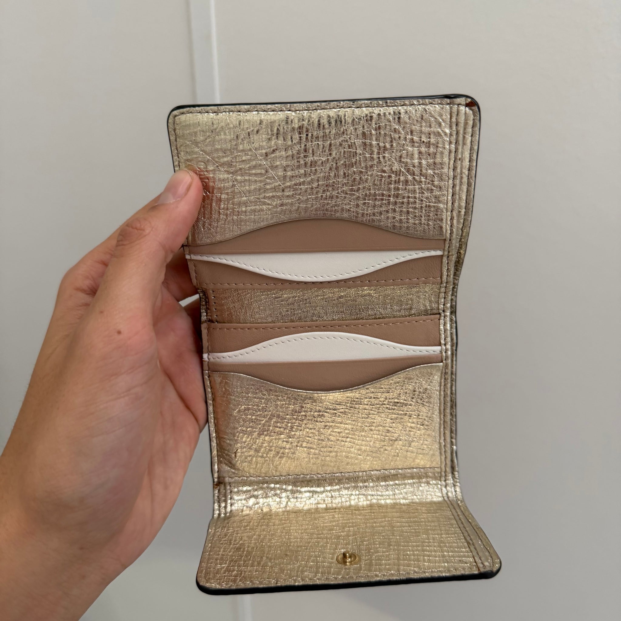 Chloe Mini Aby Metallic Gold Wallet