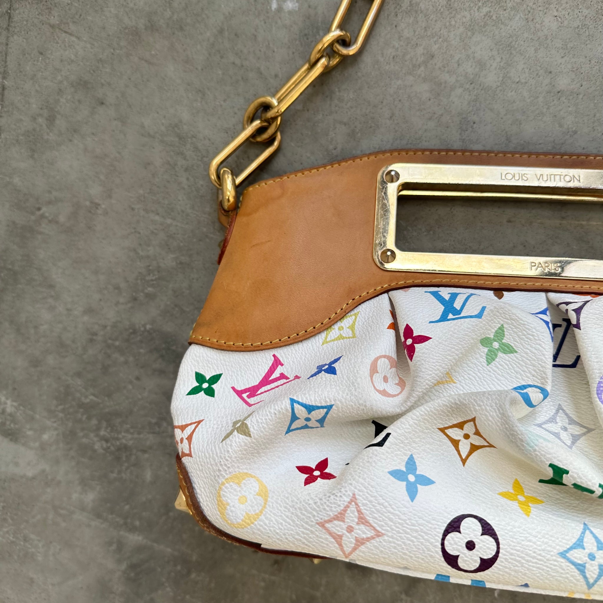 Louis Vuitton Takashi Murakami Multicolour Judy PM Shoulder Bag White