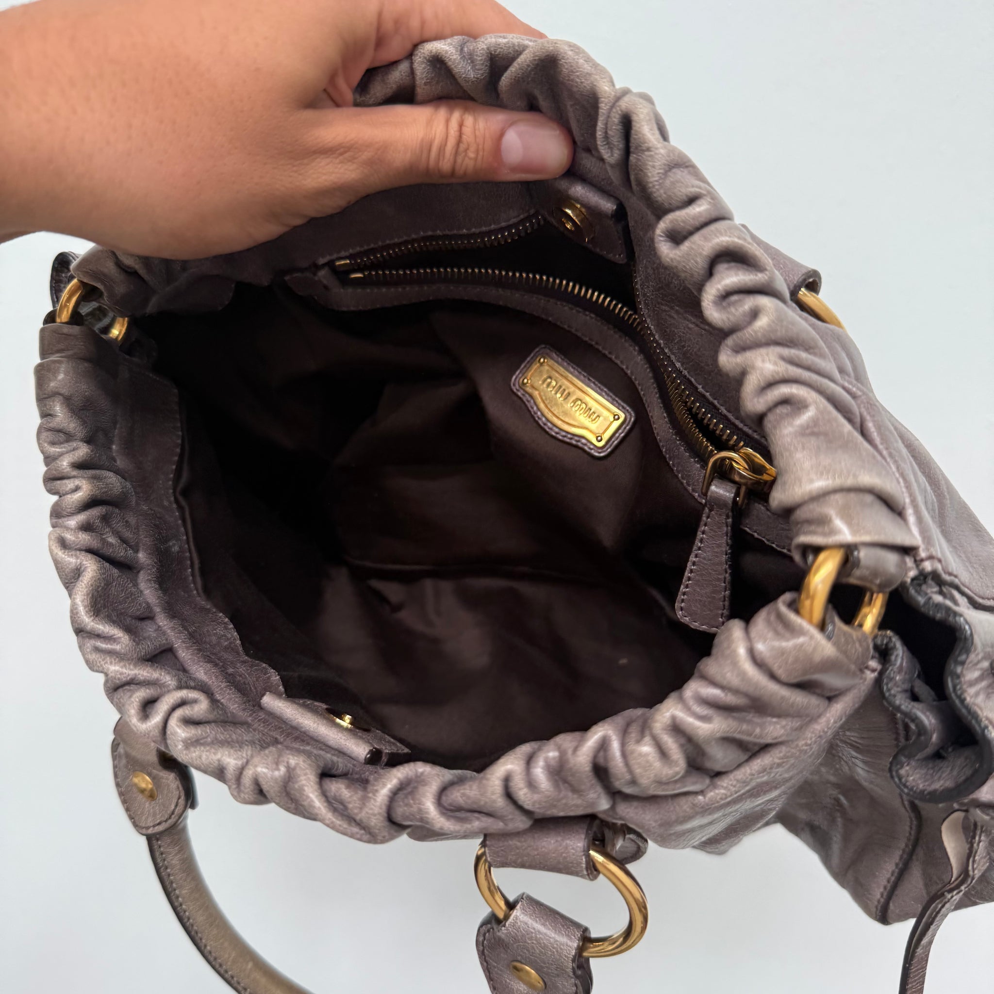 Miu Miu Vitello Leather Hand Bag