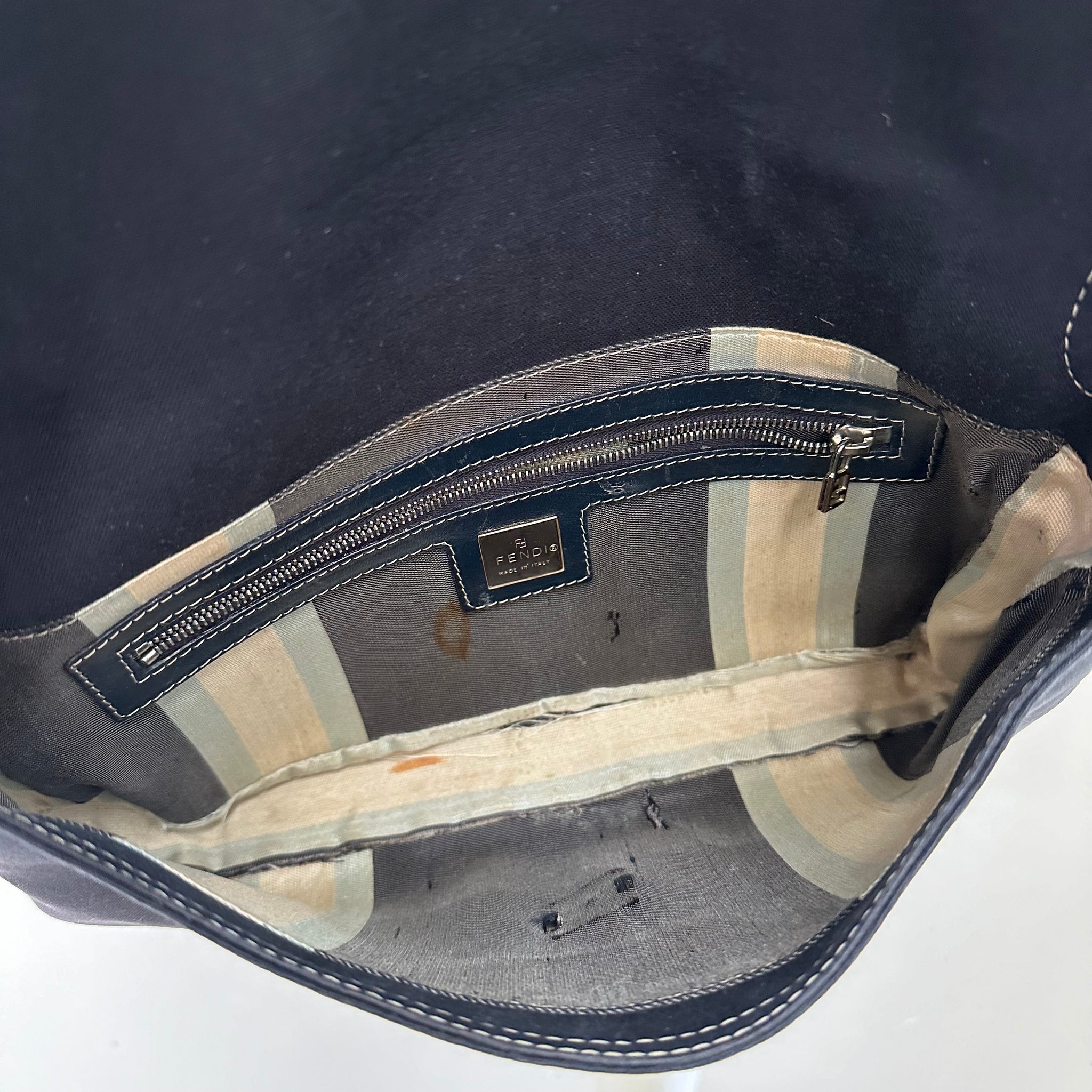 Fendi Denim Blue Baguette Bag