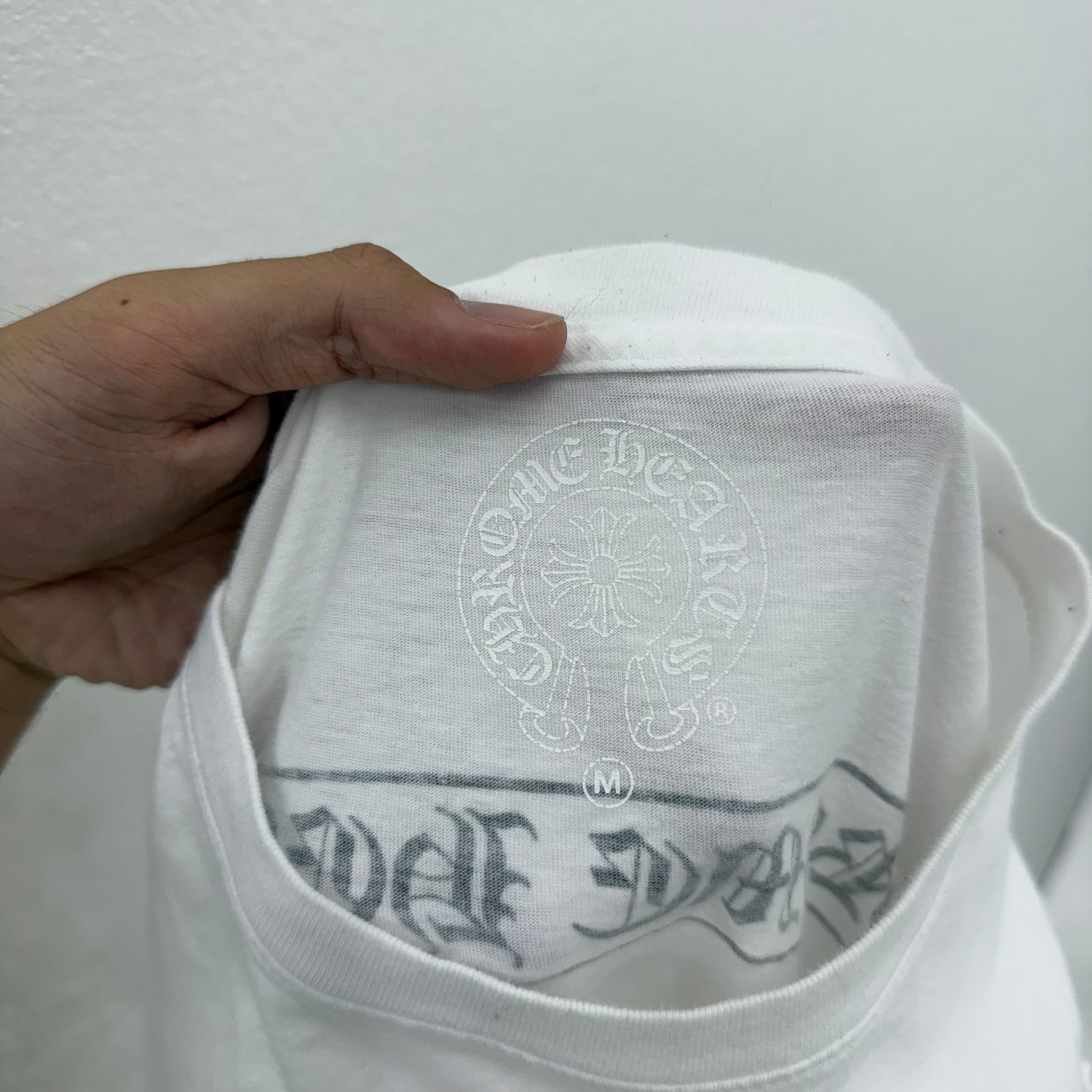 Chrome Hearts Scroll Logo Tee White Size M