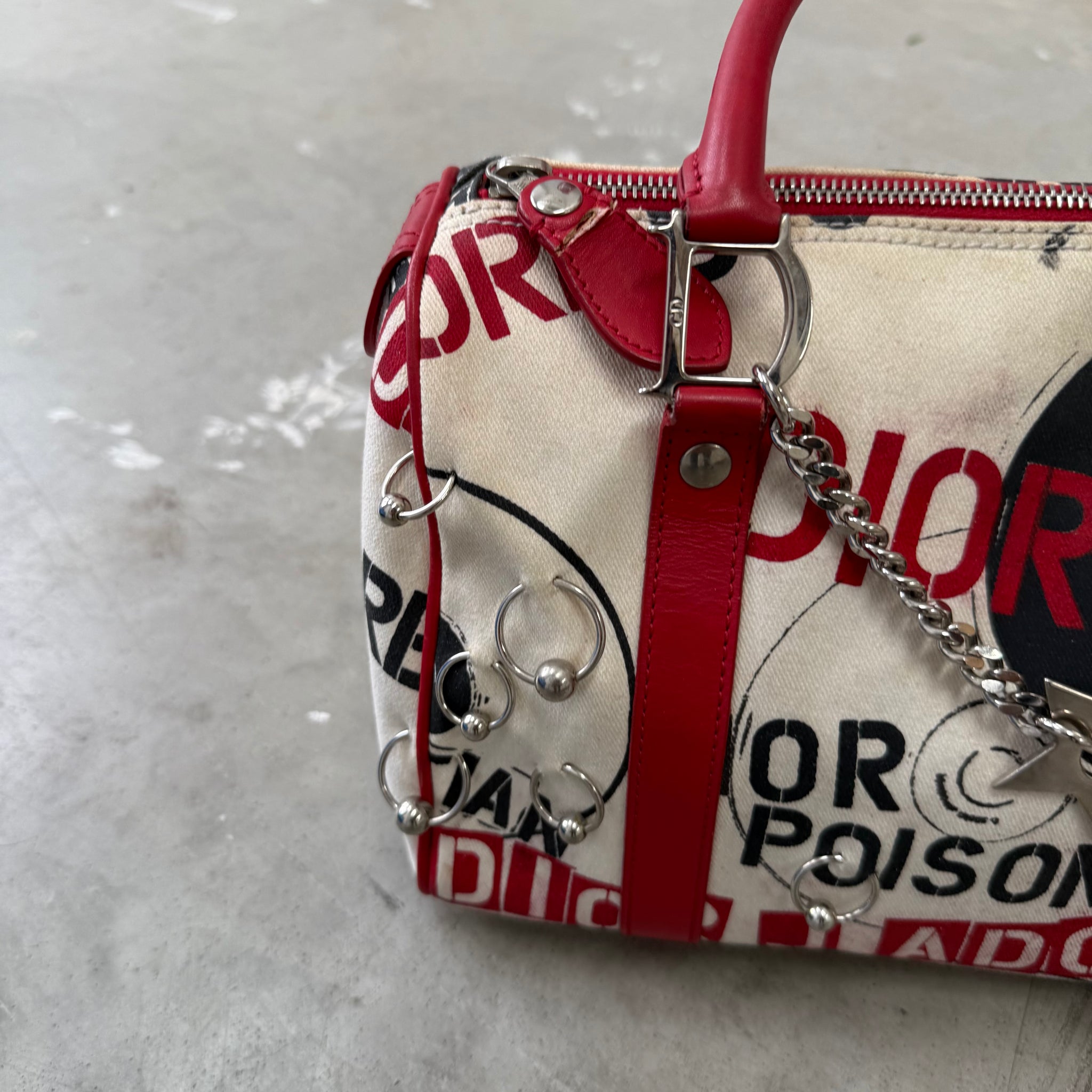 Dior Hardcore Pop Line Hand Bag Canvas White