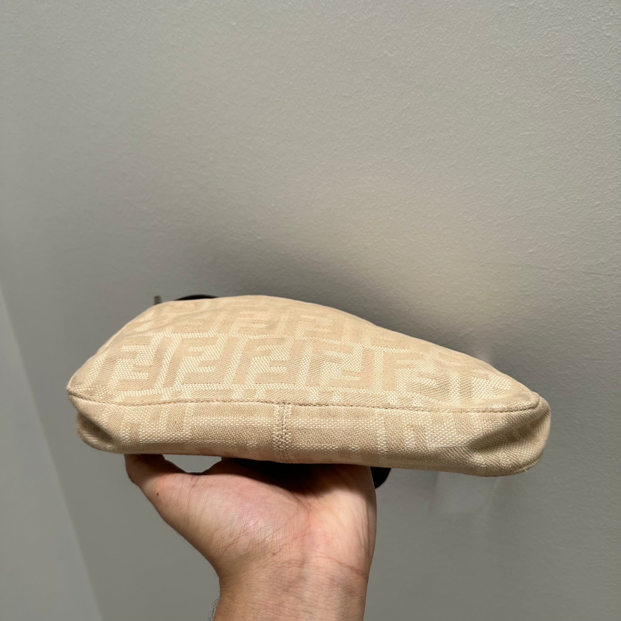 Fendi Cream Baguette Shoulder Bag