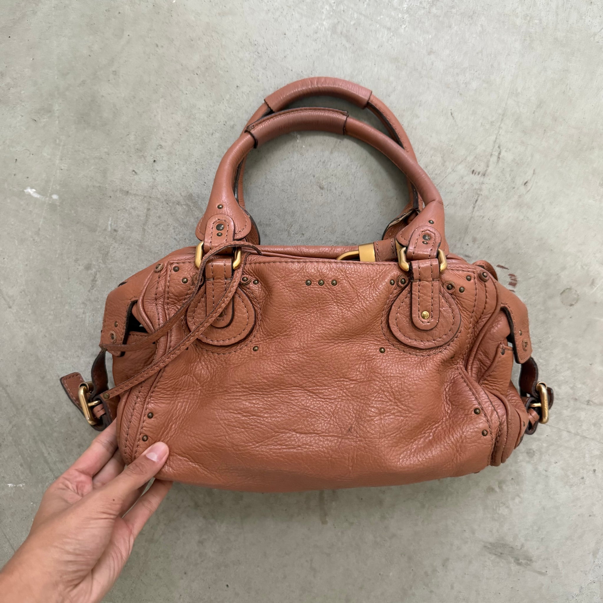 Chloe Paddington Shoulder Bag Brown Leather