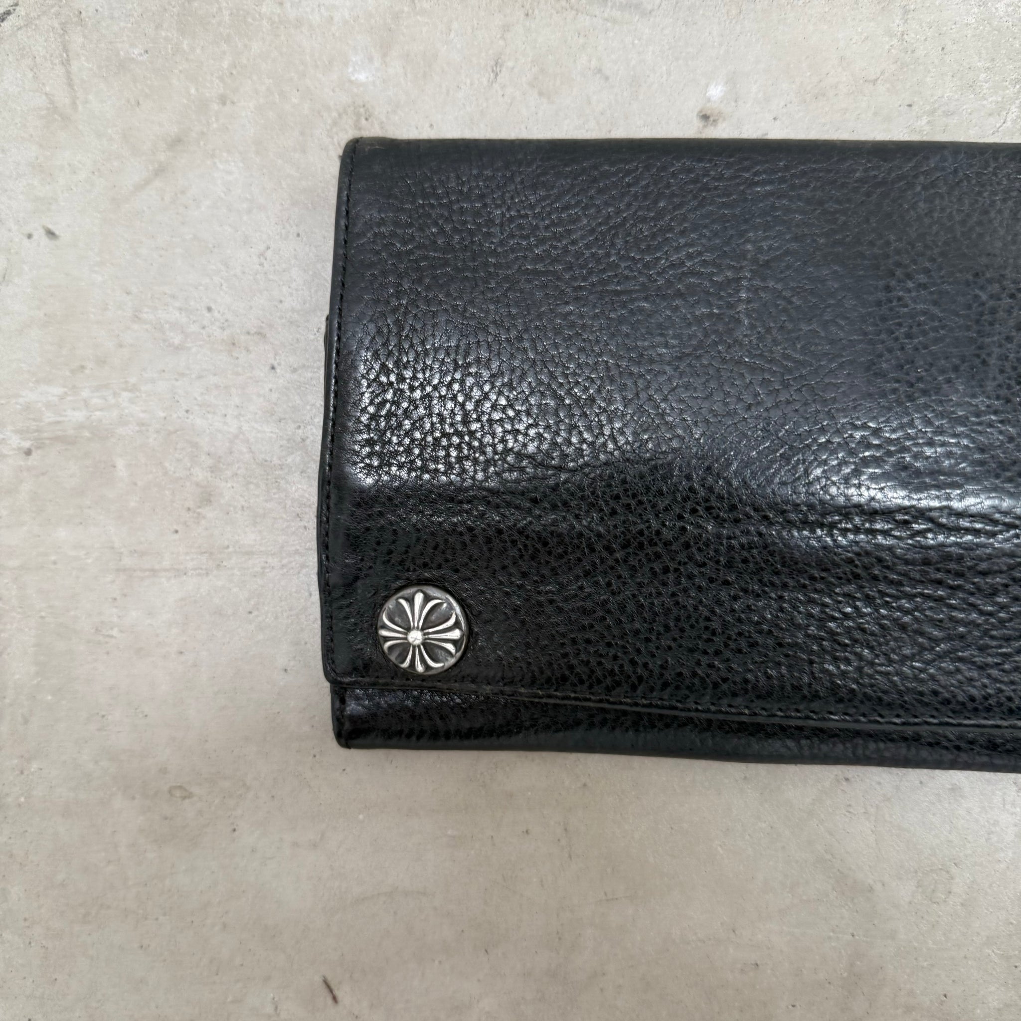 Chrome Hearts Double Button Snap Wallet Black