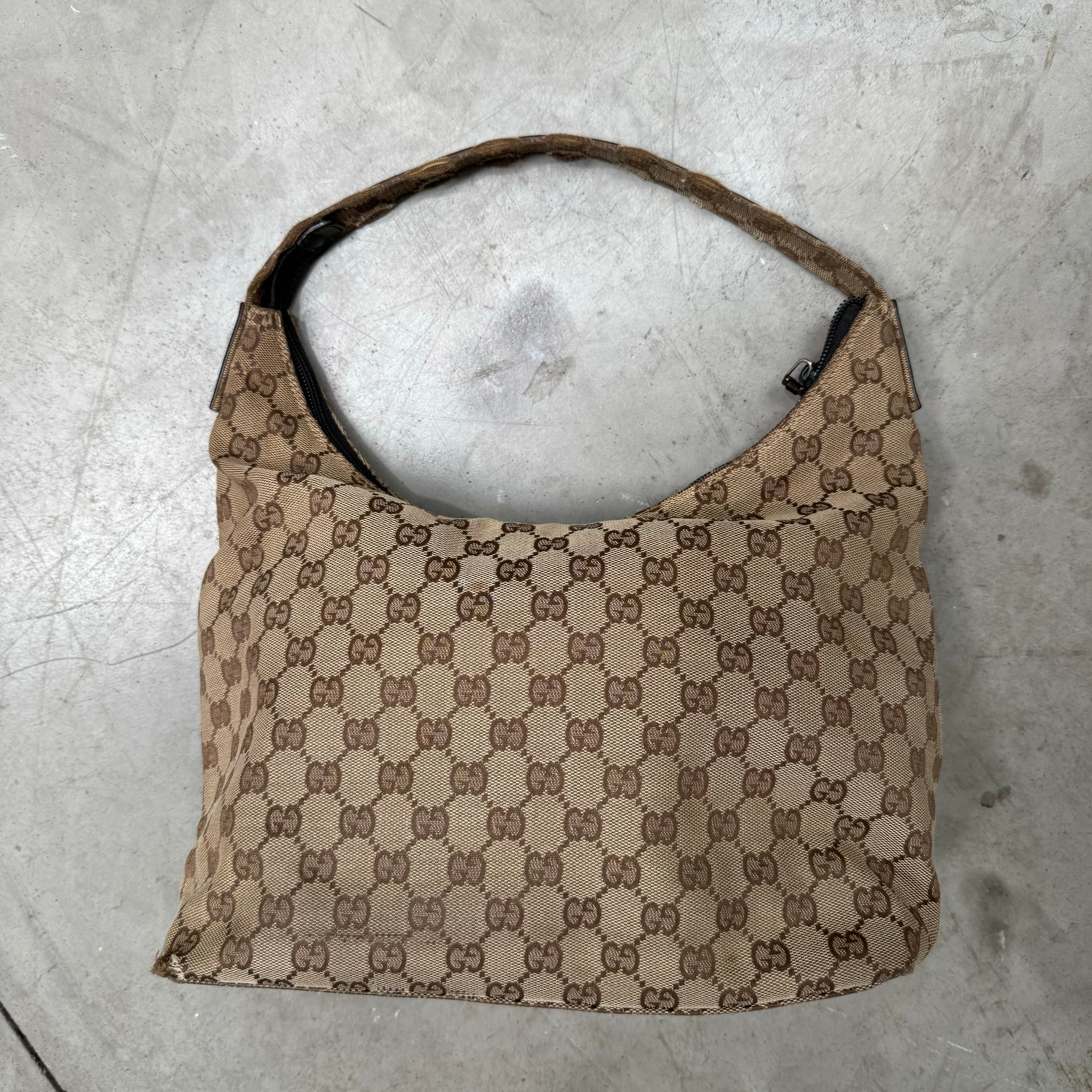 Gucci Brown GG Canvas Shoulder Bag Beige