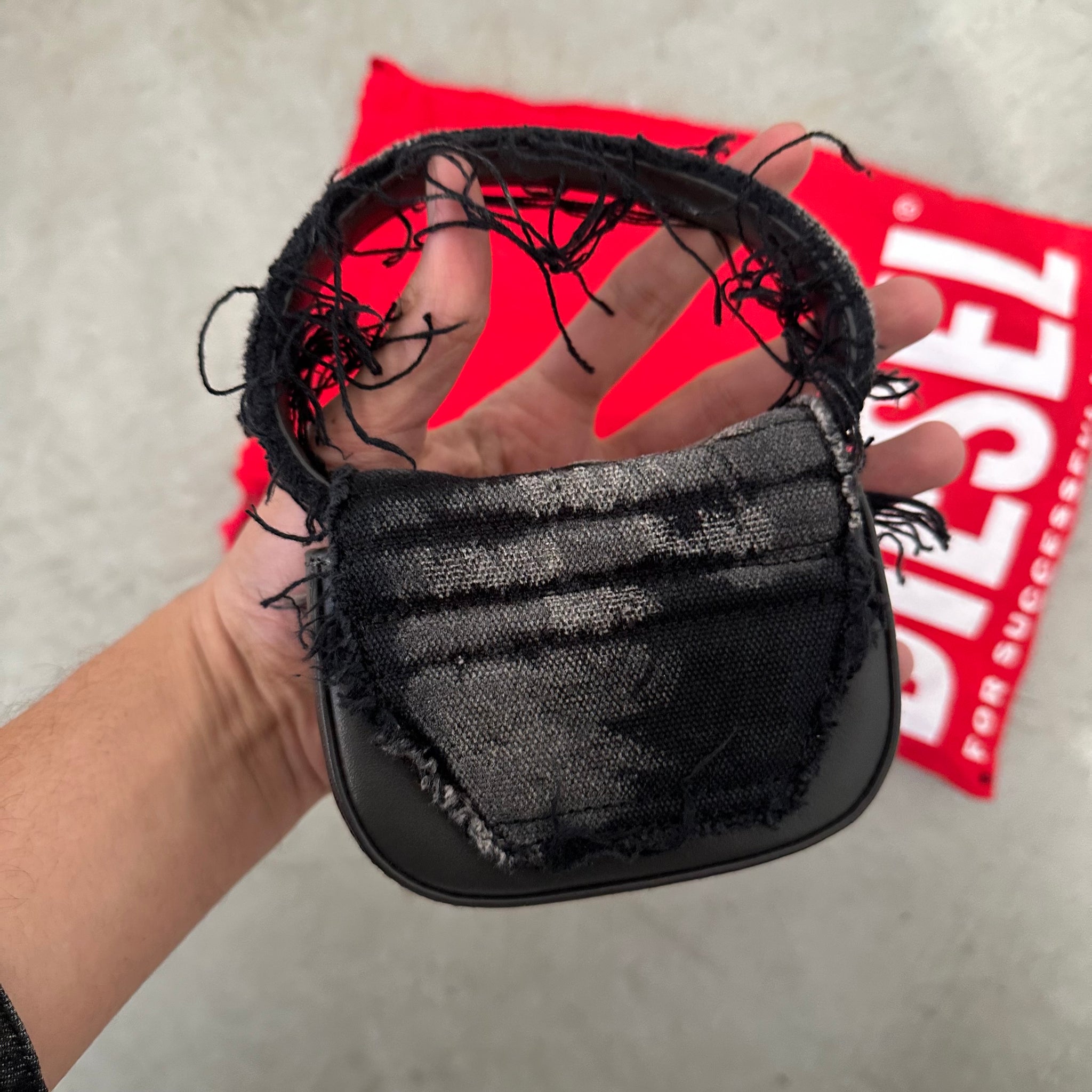 Diesel Black 1DR XS Logo Plaque Bag