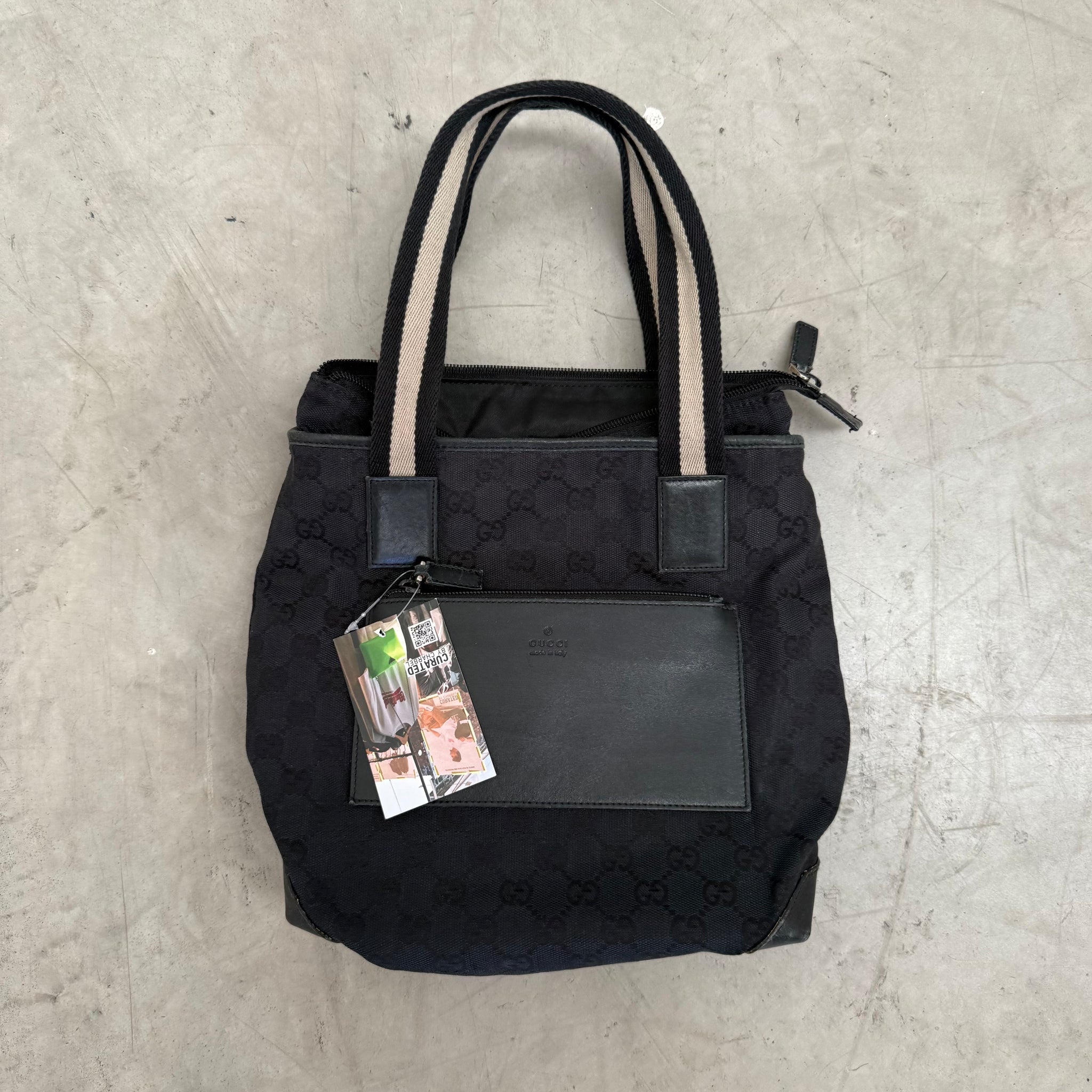 Gucci Front Pocket Black Tote Bag