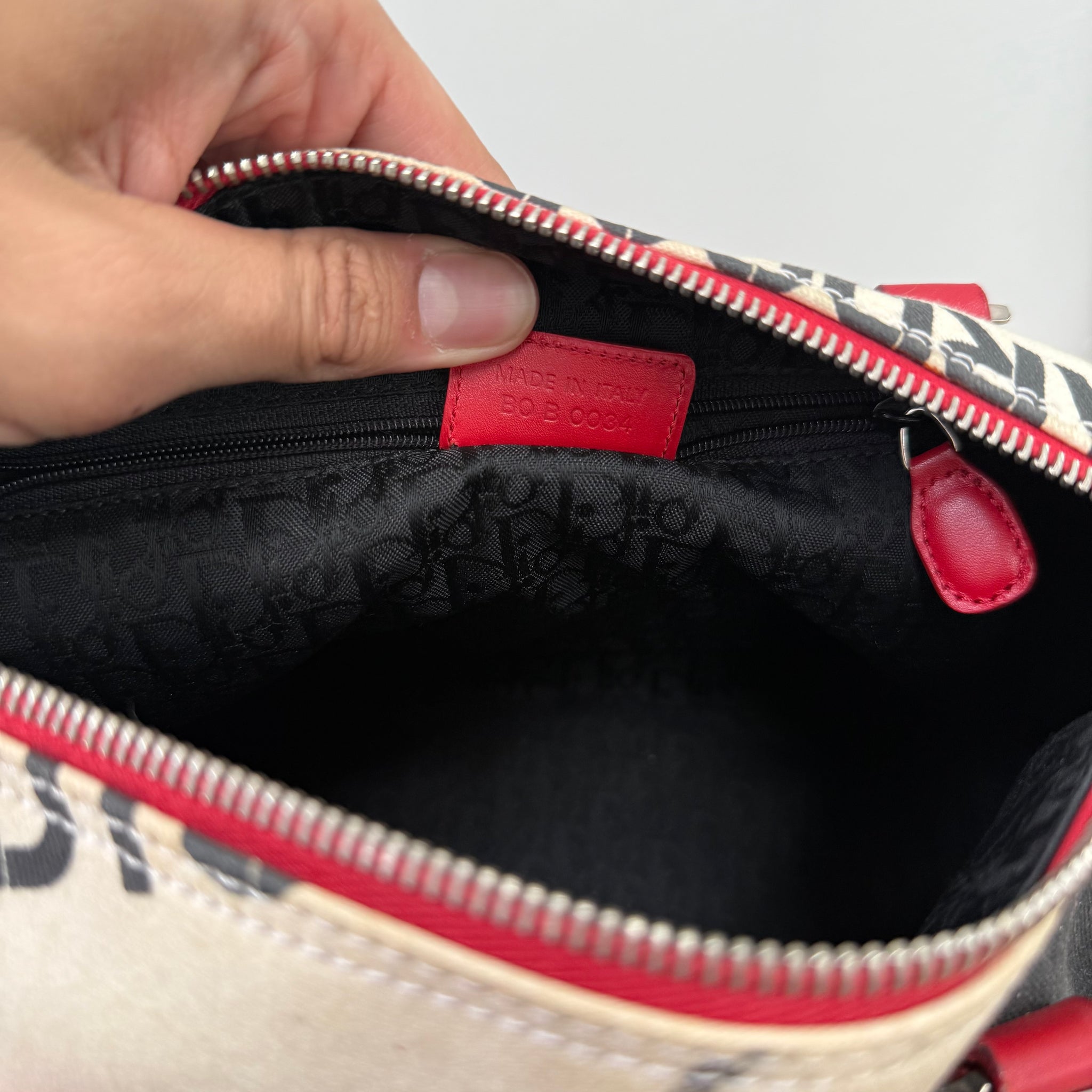 Dior Hardcore Pop Line Hand Bag Canvas White