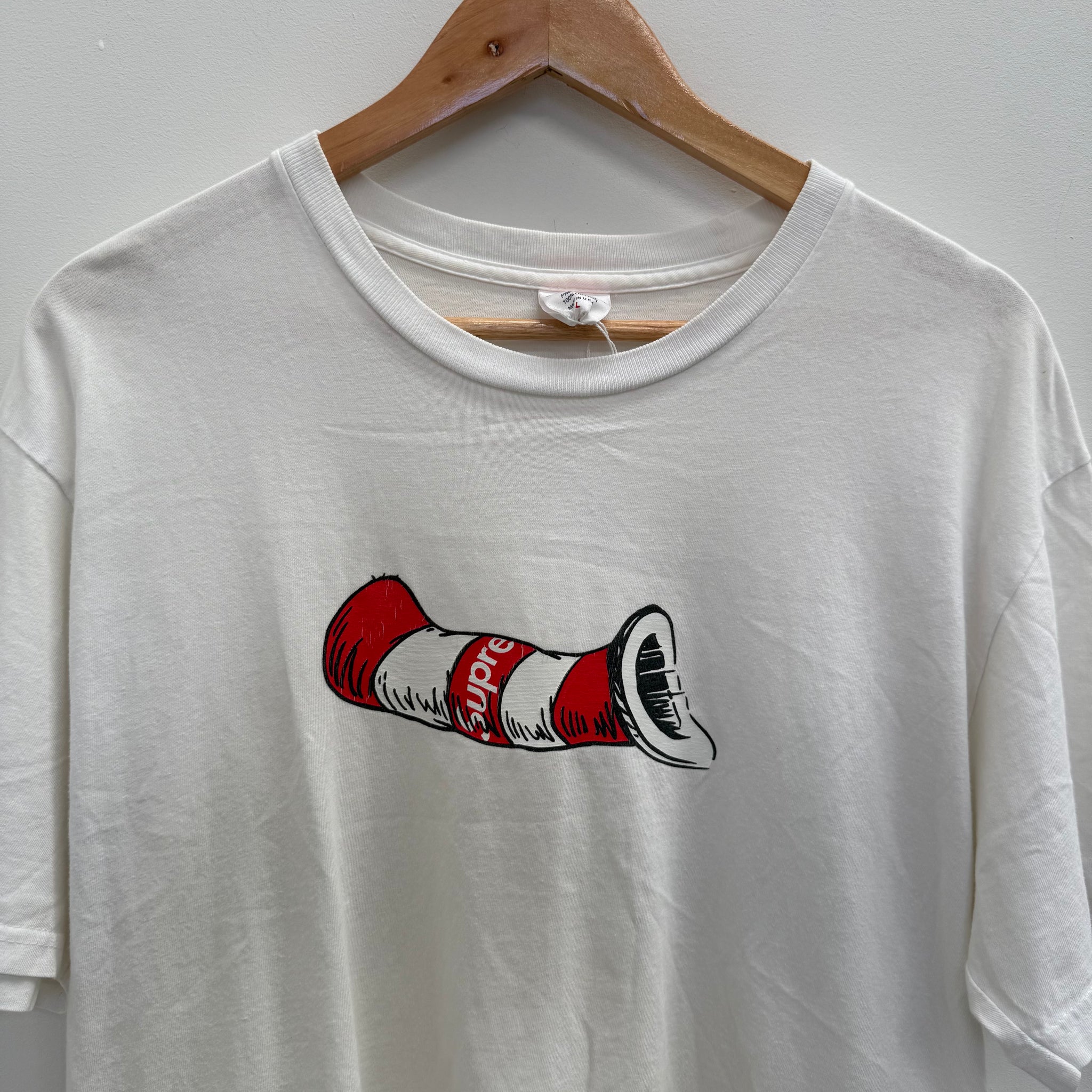 Supreme Cat In The Hat T Shirt White (Size L)