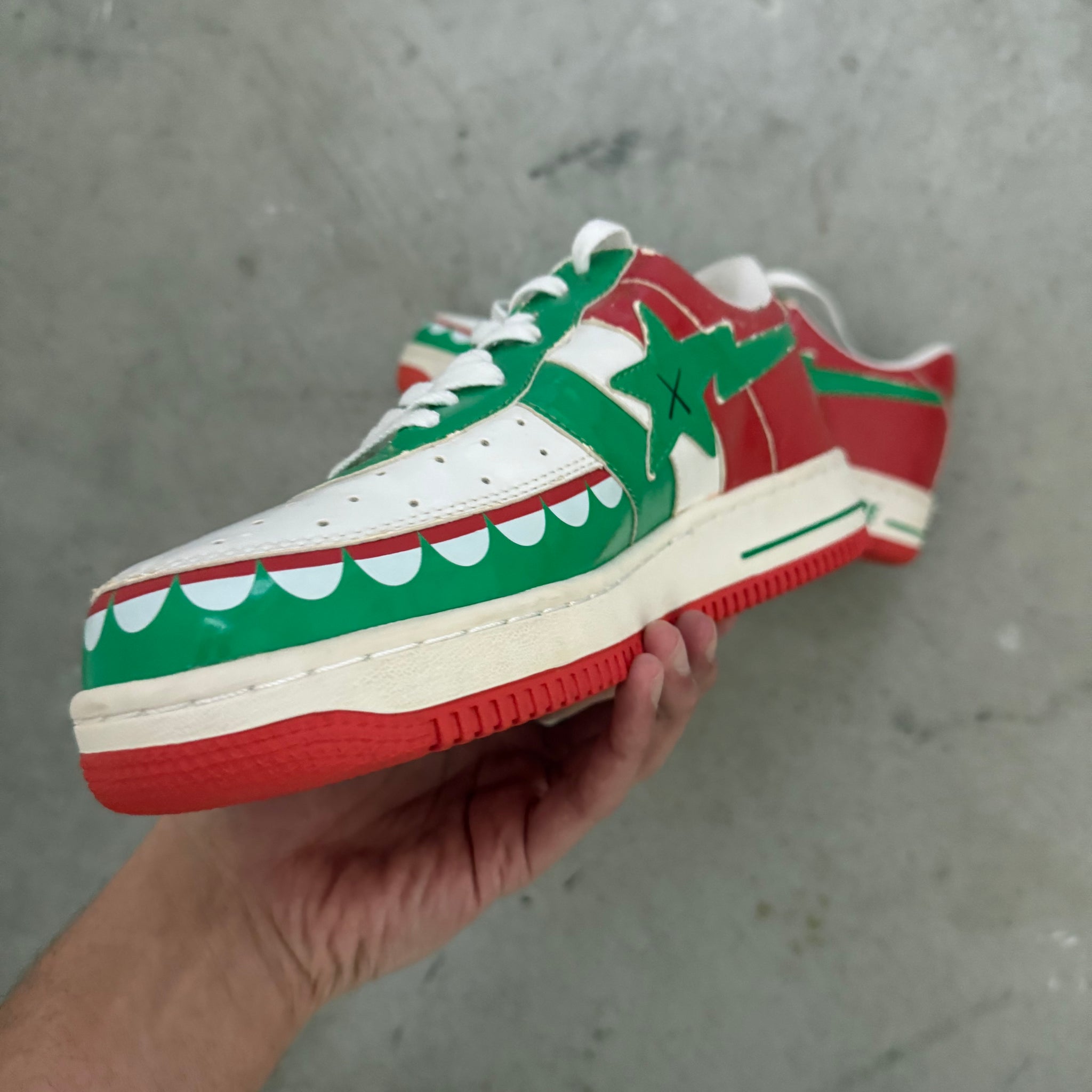 A Bathing Ape Bape Sta Low Kaws Chompers Red Green (US10)