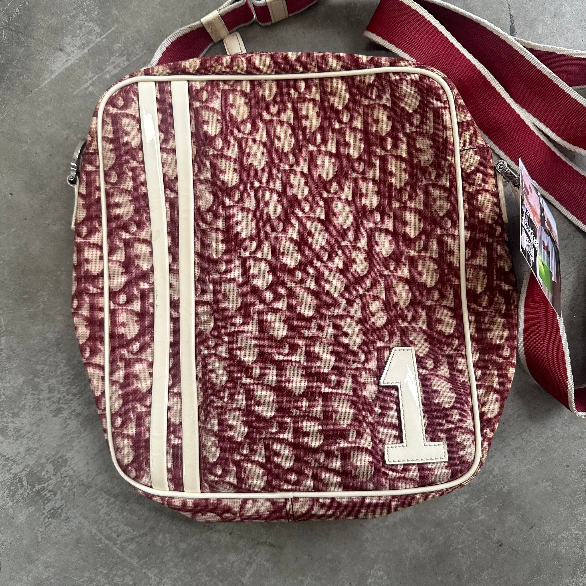 Dior Trotter Monogram Messenger/Crossbody Bag Red
