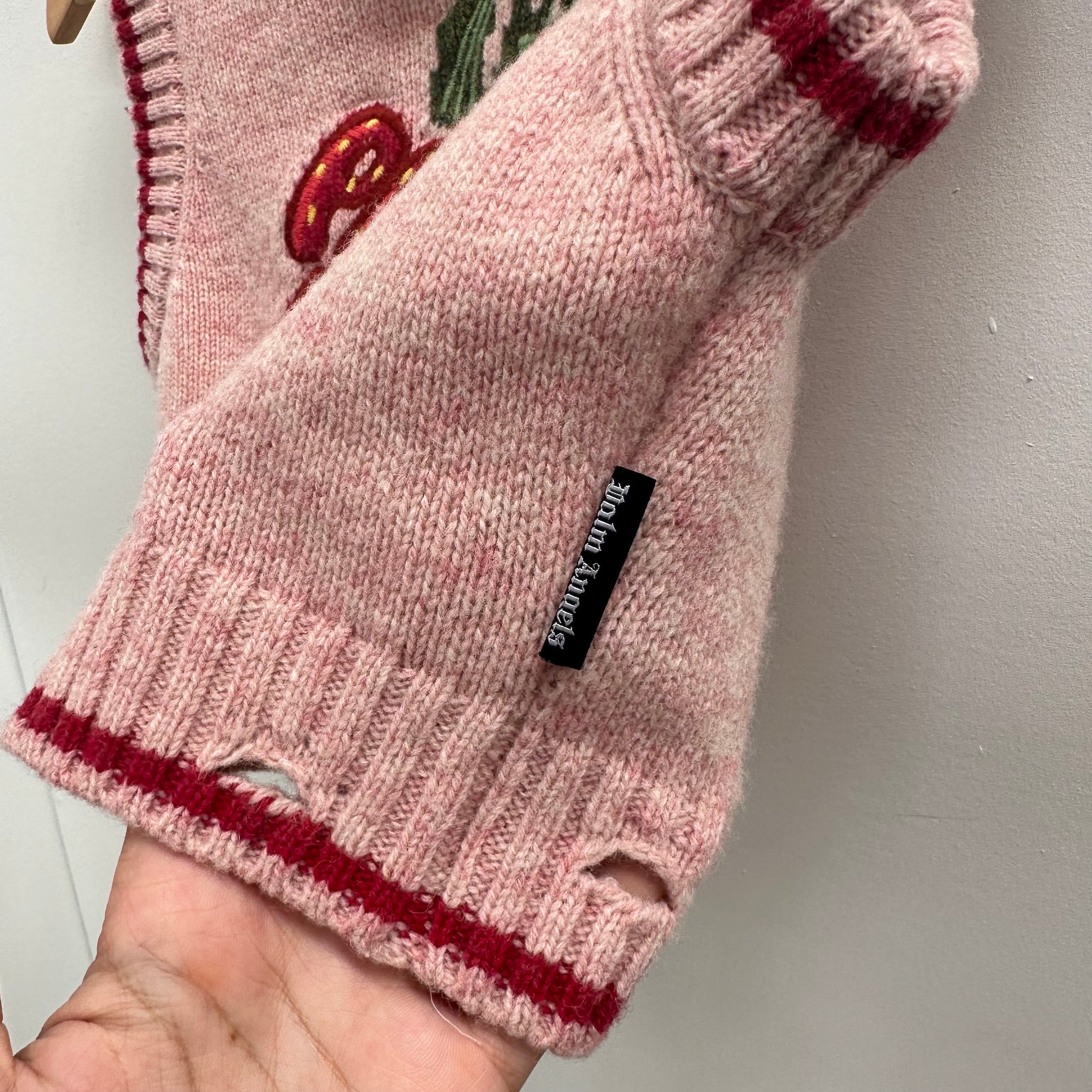 Palm Angels Logo Patch Cropped Wool Vest Size M